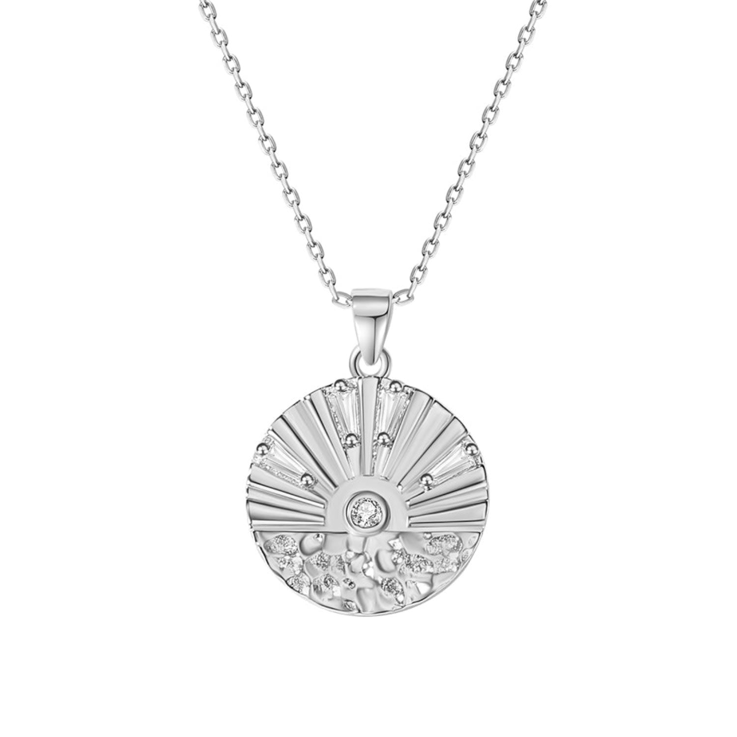 Annie Apple Elle Sterling Silver Sunrise Pendant Necklace