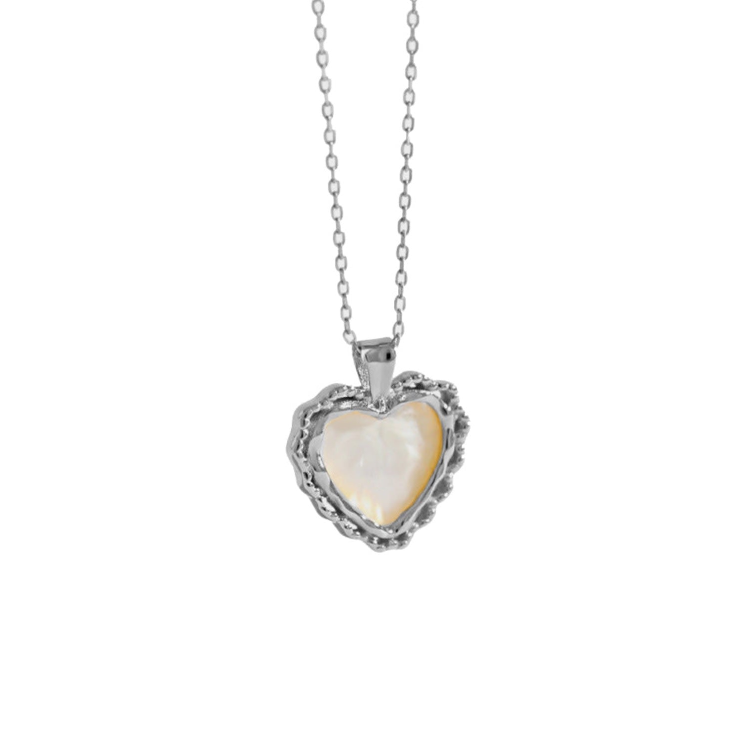 Annie Apple Eloise Sterling Silver Pearl Heart Pendant Necklace
