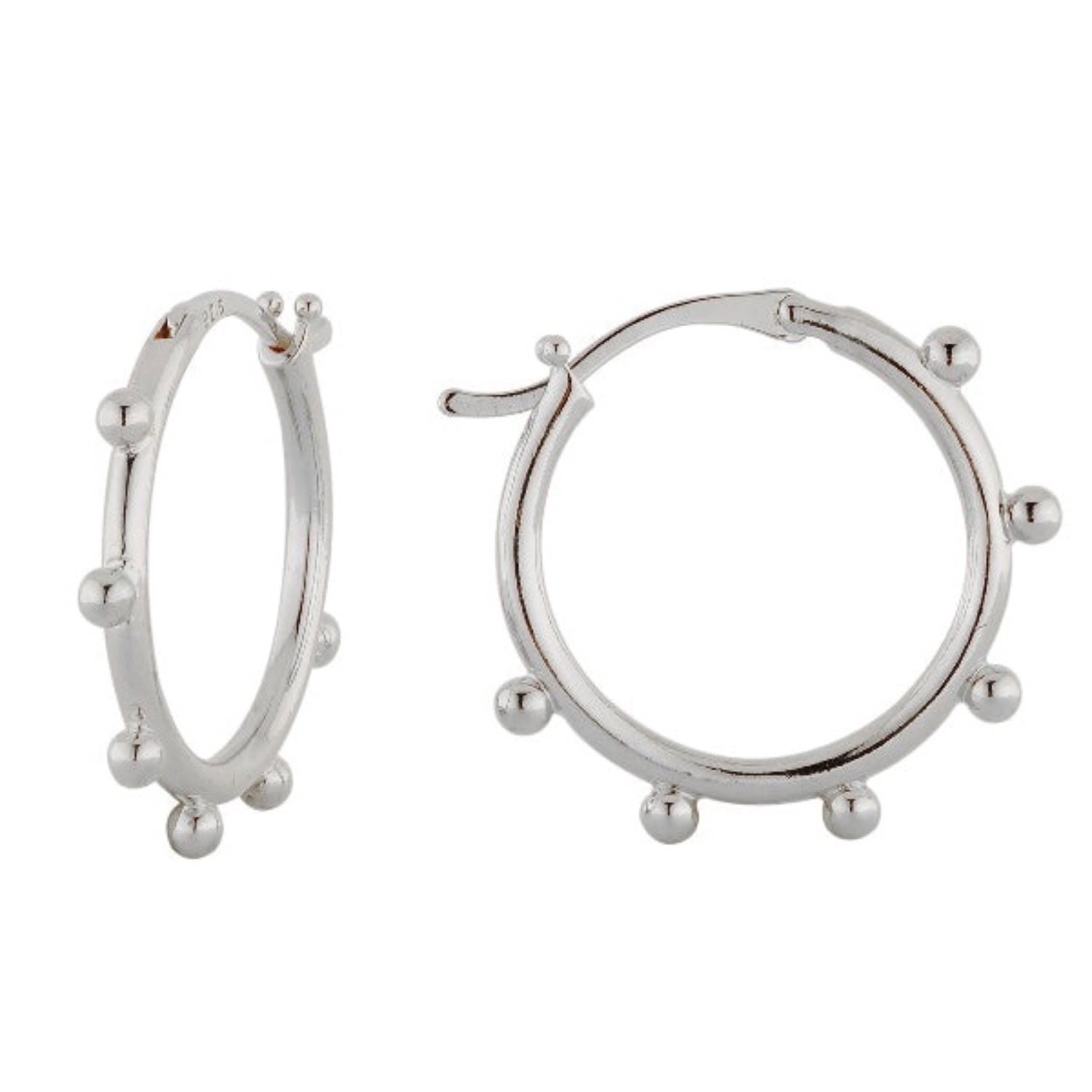 Annie Apple Elsie Sterling Silver Bobble Hoop Earrings
