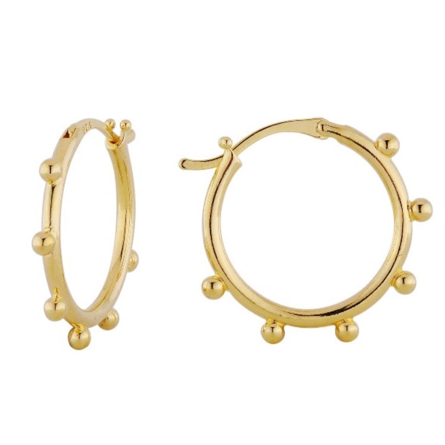Annie Apple Elsie Sterling Silver, Gold Vermeil, Bobble Hoop Earrings