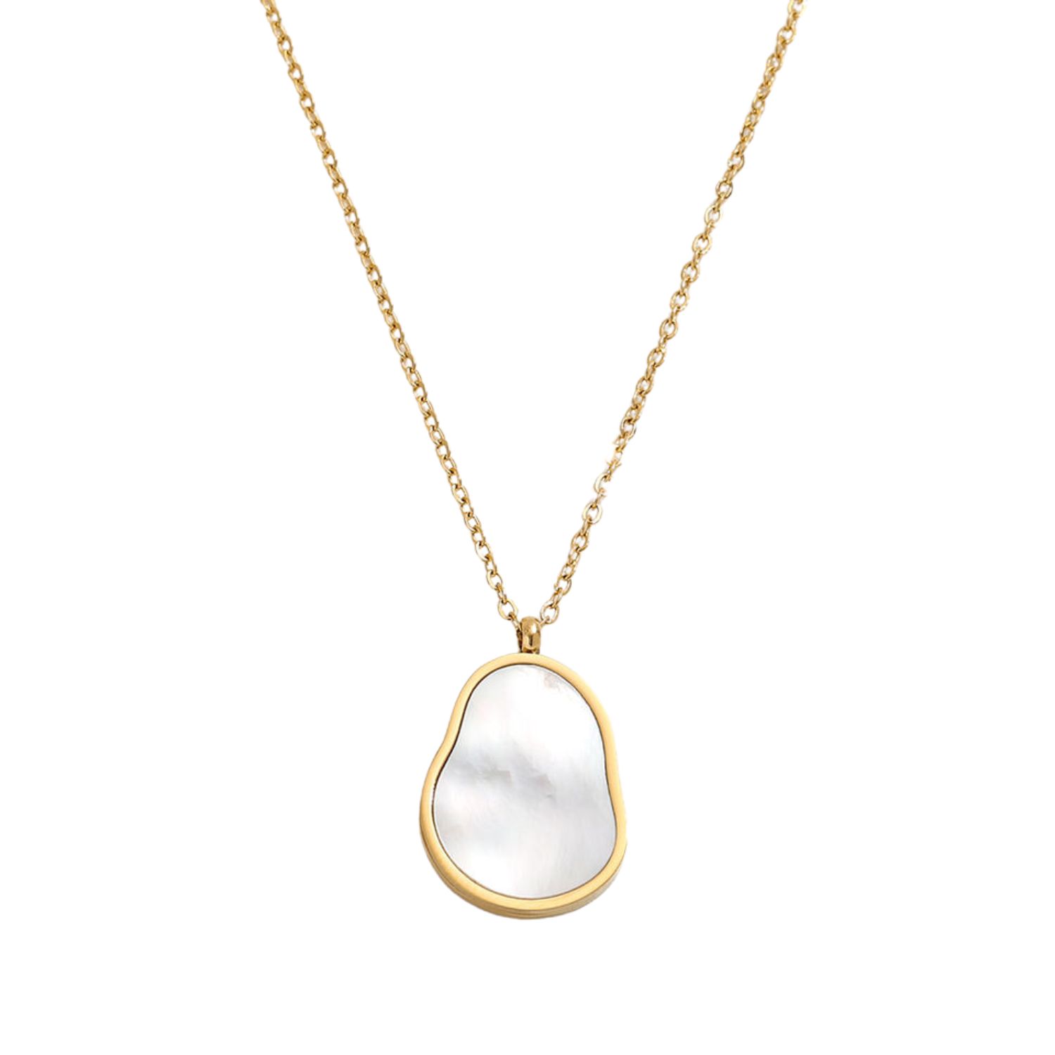 Annie Apple Hallie Gold Shell Pendant Necklace