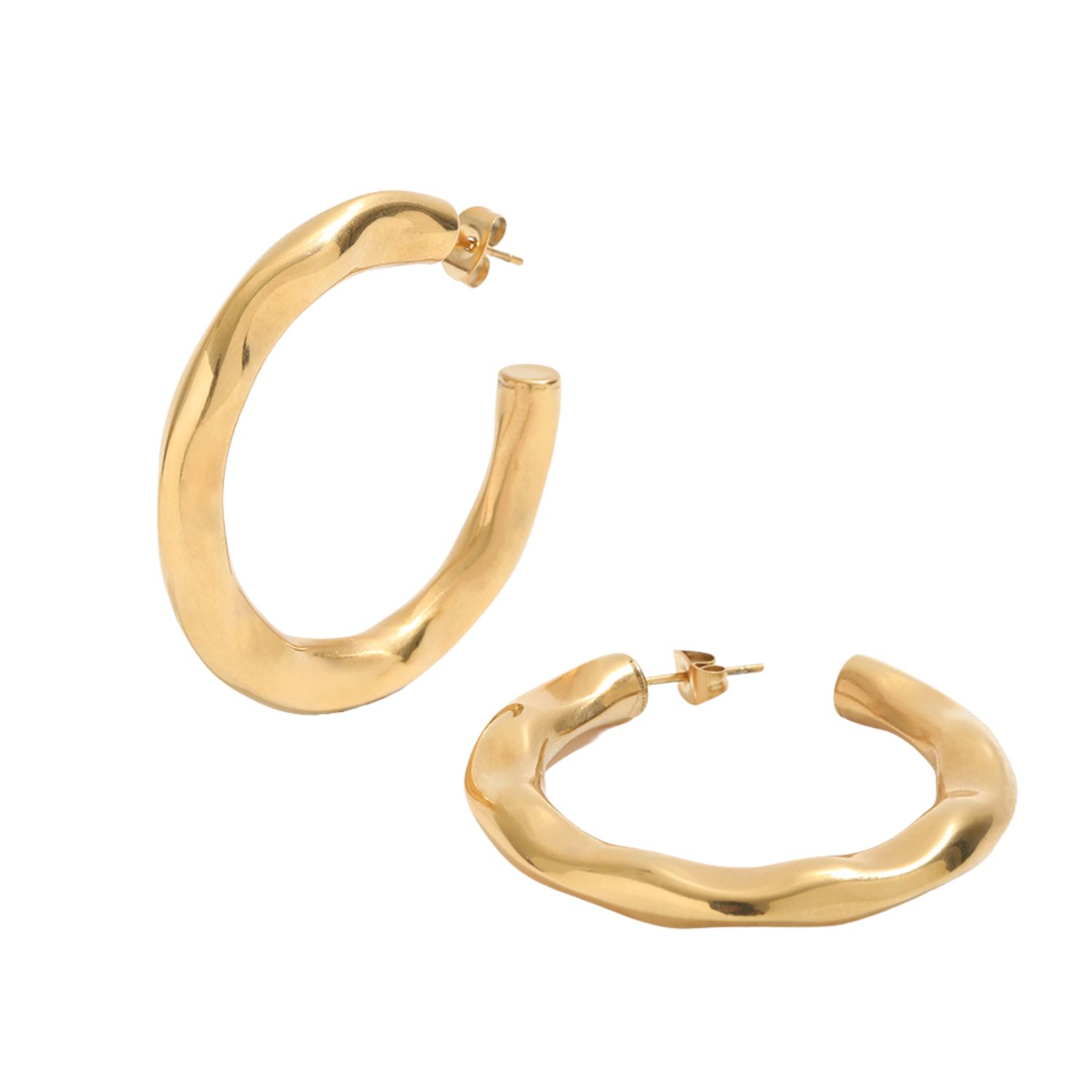 Annie Apple Olive Wave Large Hoop Earrings