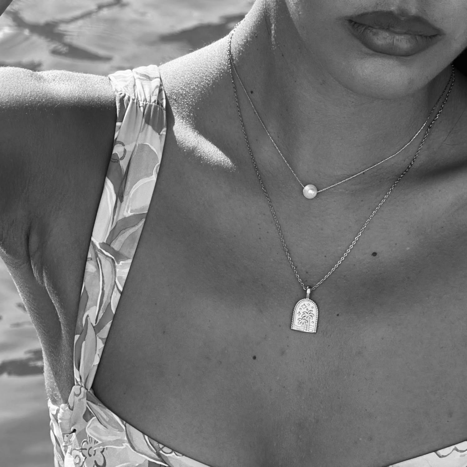 Annie Apple Olivia Dainty Pearl Necklace Stainless Steel