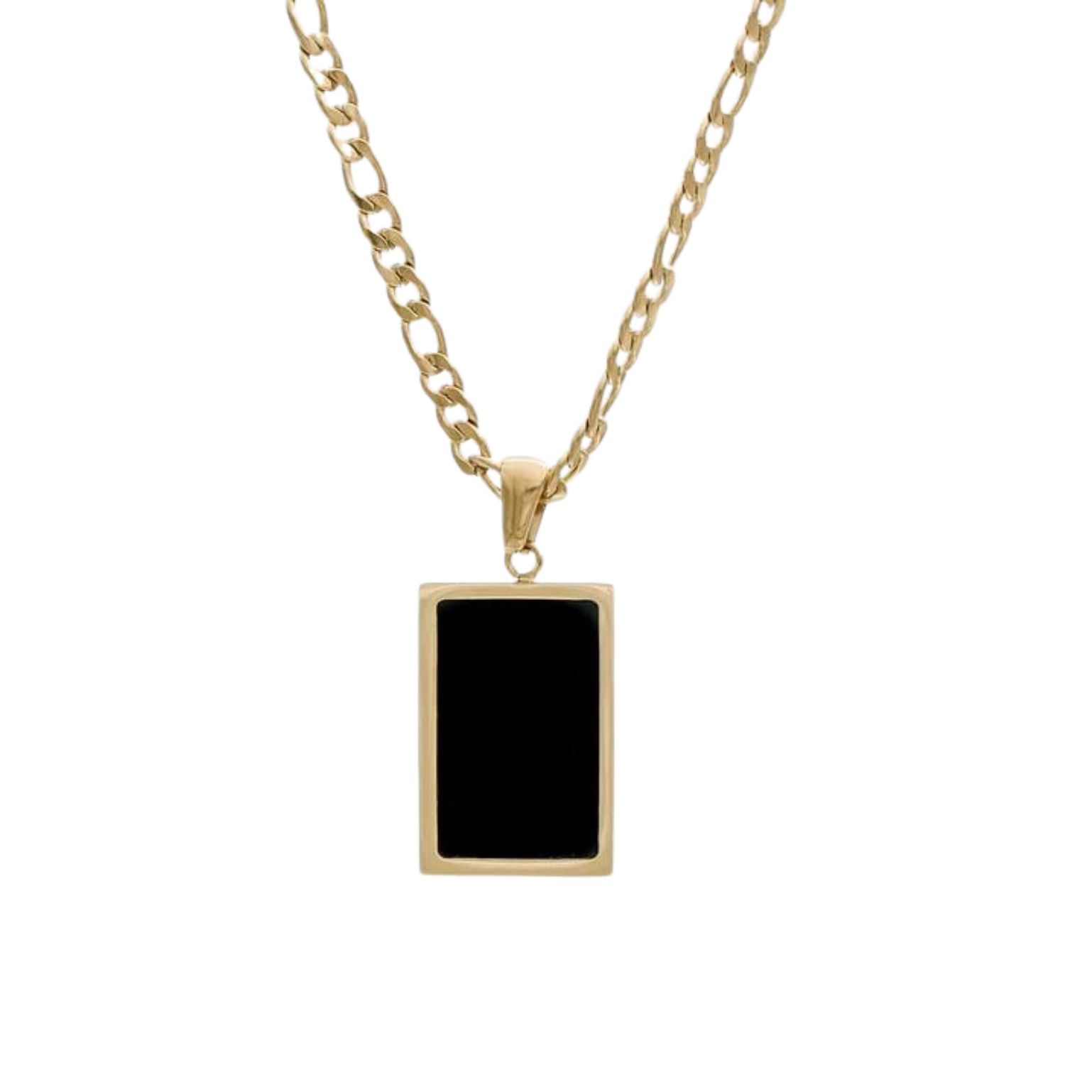 Annie Apple Quinn Shell Black Onyx Gold Pendant Necklace