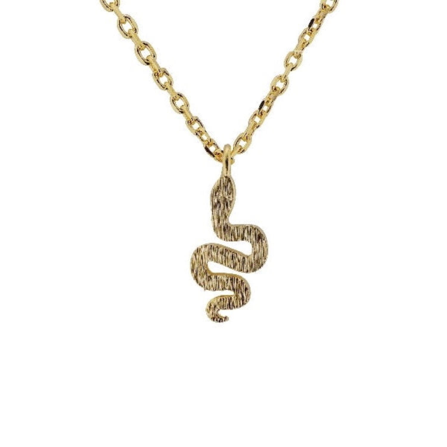 Annie Apple Rio Sterling Silver, Gold Vermeil Winding Snake Pendant Charm Necklace