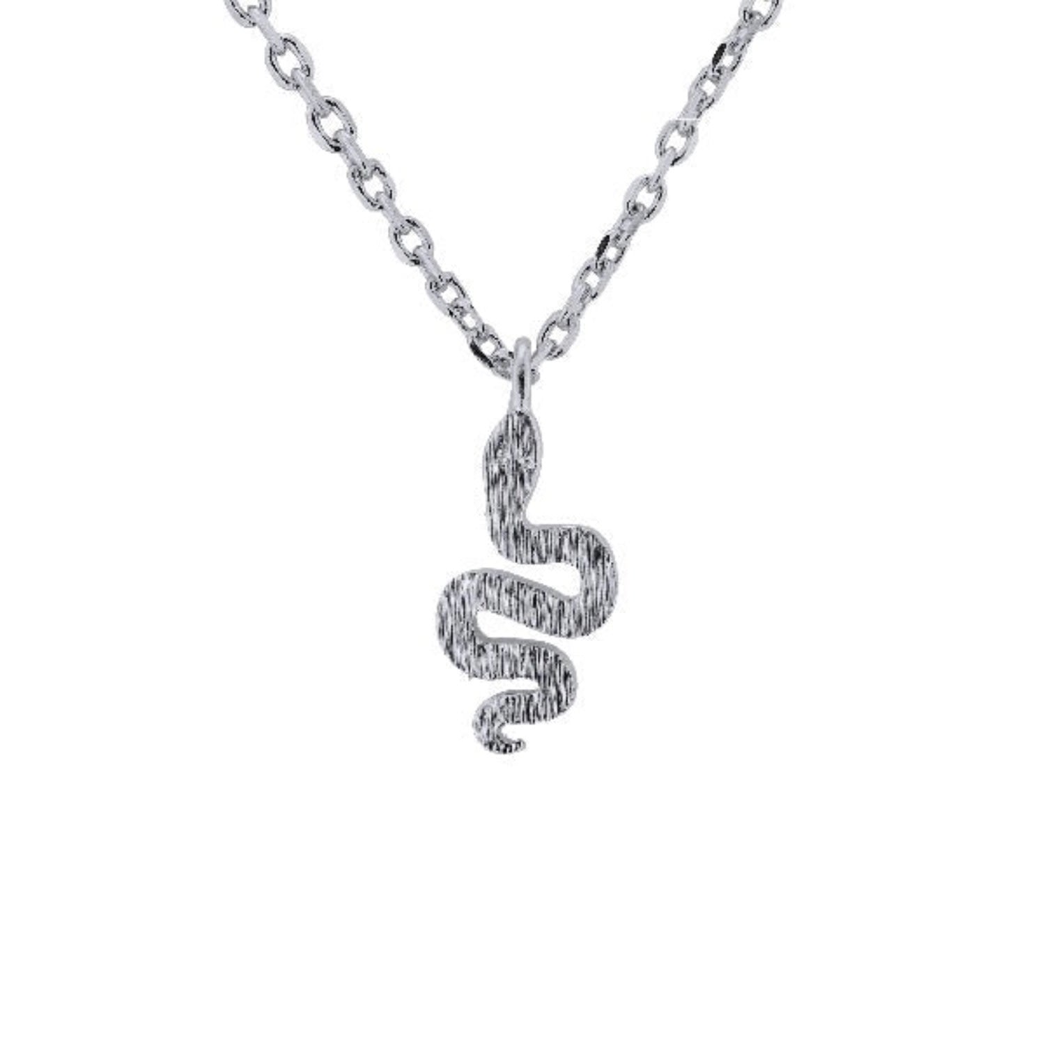 Annie Apple Rio Sterling Silver Winding Snake Charm Pendant Necklace