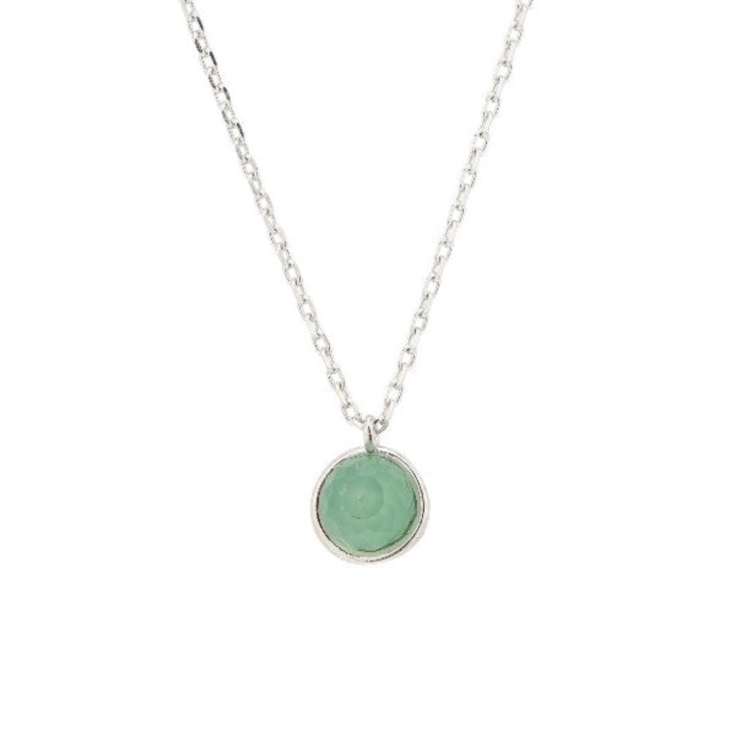 Annie Apple Siobhan Sterling Silver Green Aventurine Pendant Charm Necklace