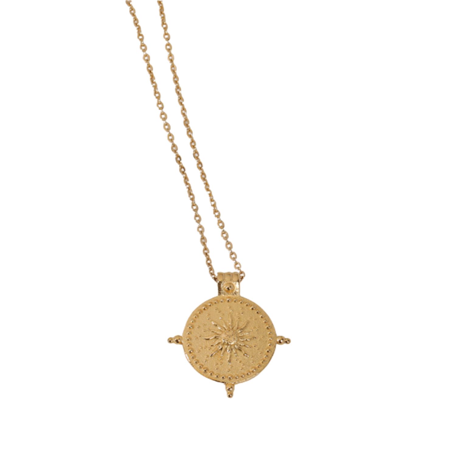 Annie Apple Soleil Sun Gold Coin Necklace
