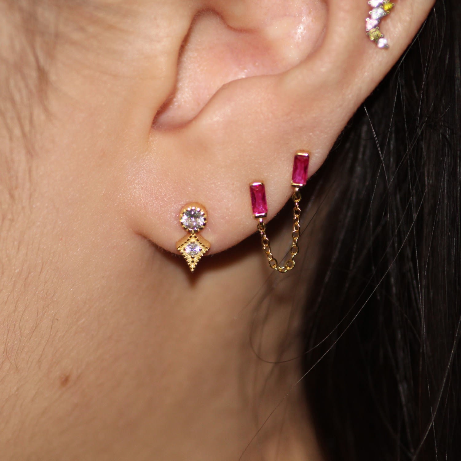 Antique Gold Stud Earrings