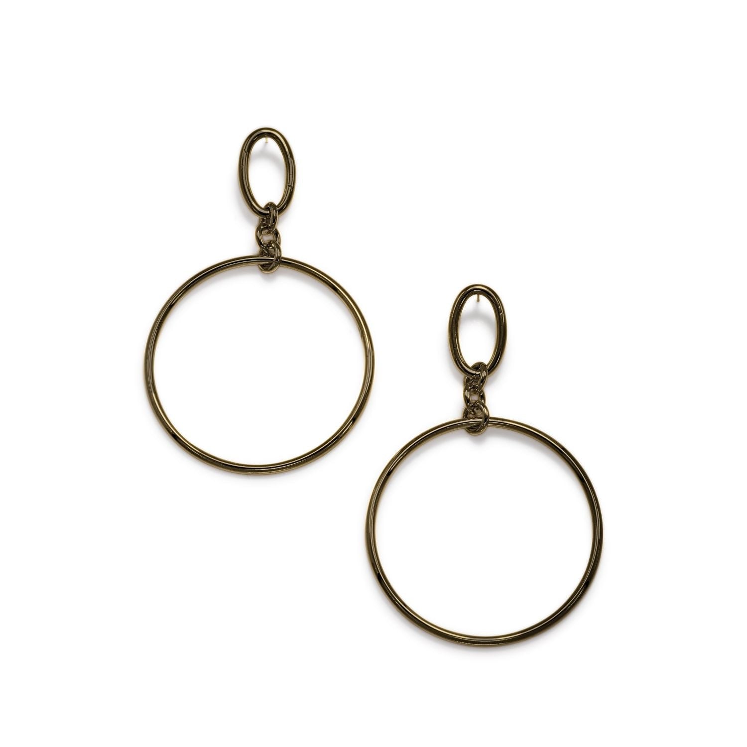 Antique Ophelia Drop Hoop Post Earrings