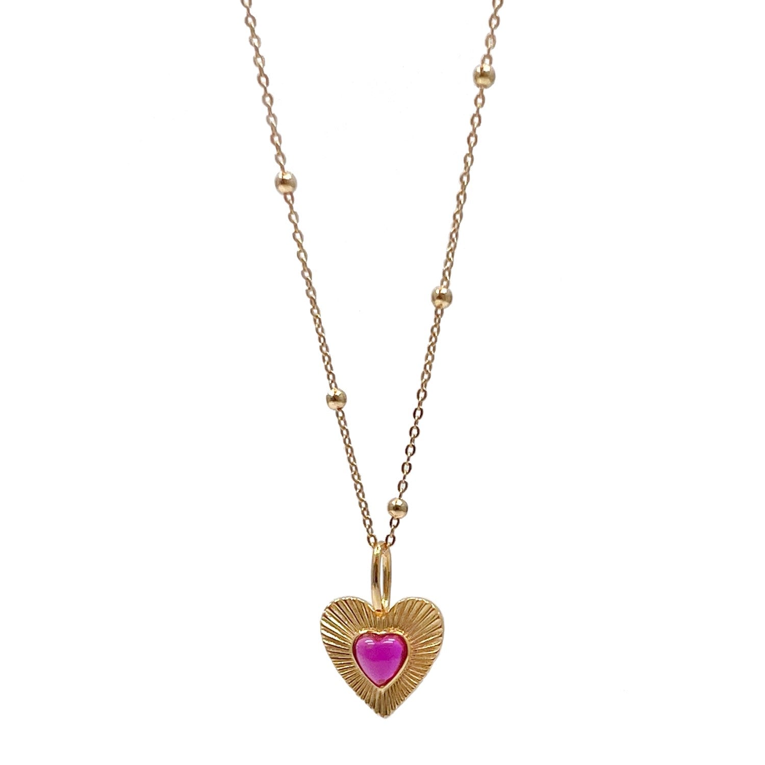 Antique Style Gold Plated Sterling Silver With Heart Pendant Necklace