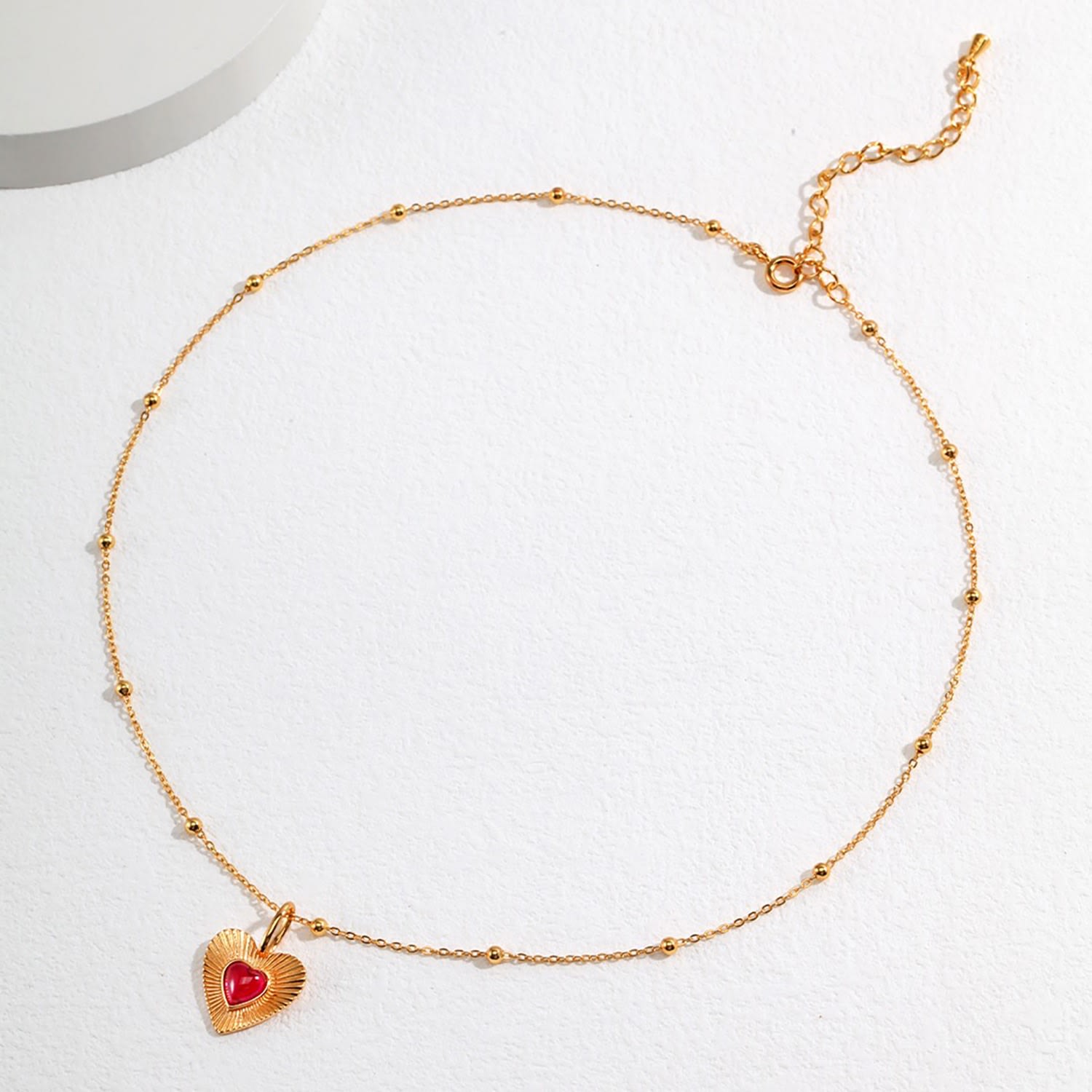Antique Style Gold Plated Sterling Silver With Heart Pendant Necklace
