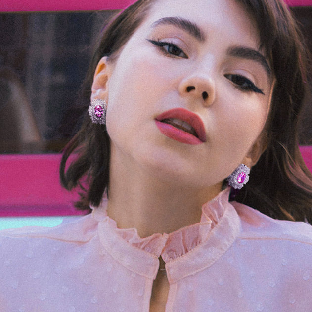 Antoinette Pink Marigold Earrings