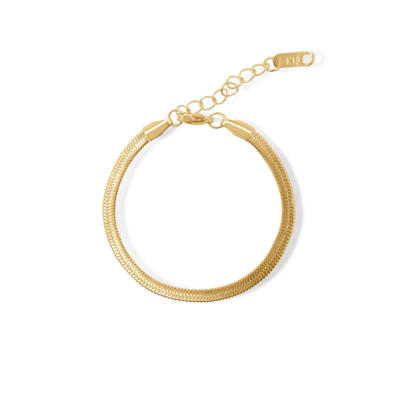 Antonette Flat Herringbone Snake Chain Bracelet