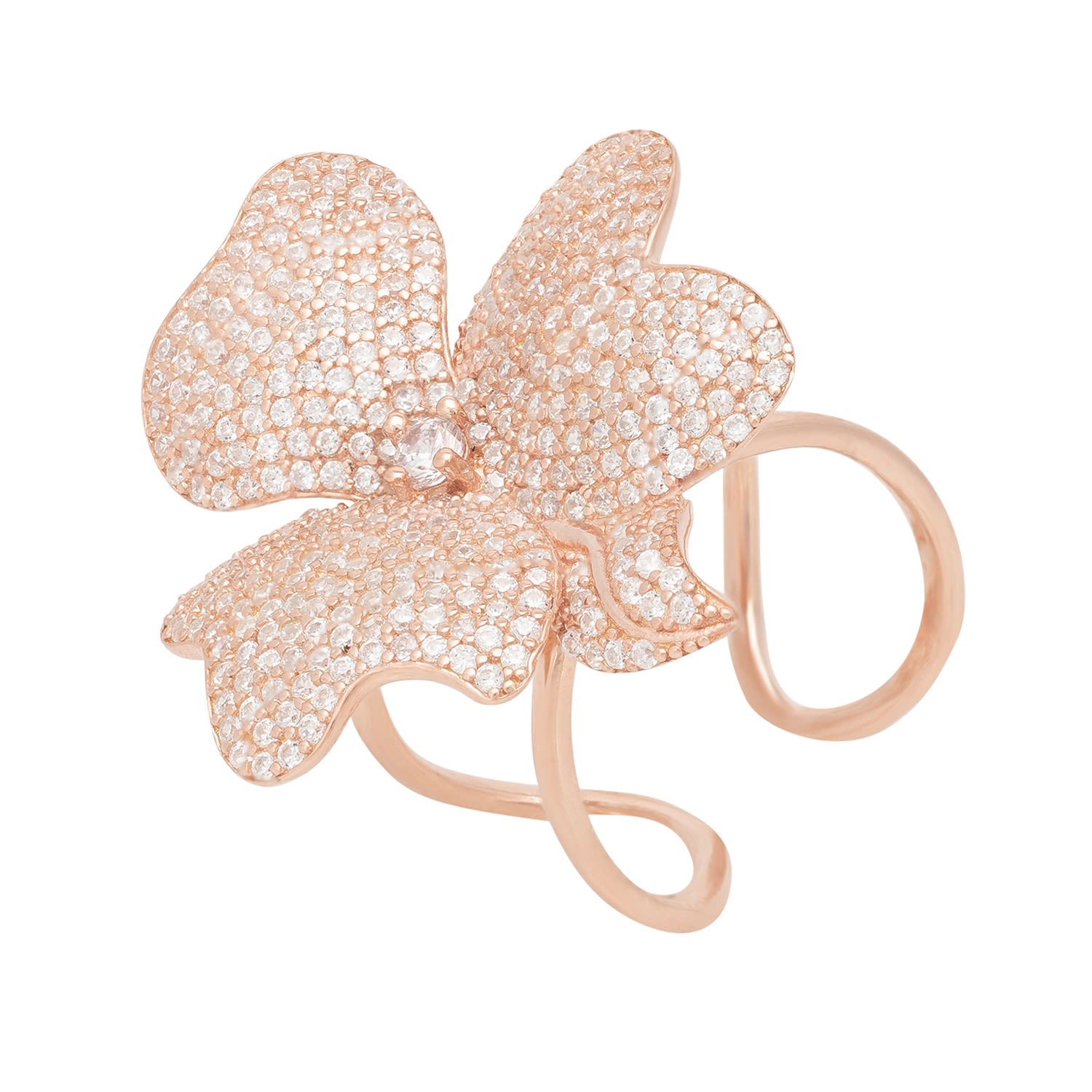 Flower Cocktail Ring Rosegold
