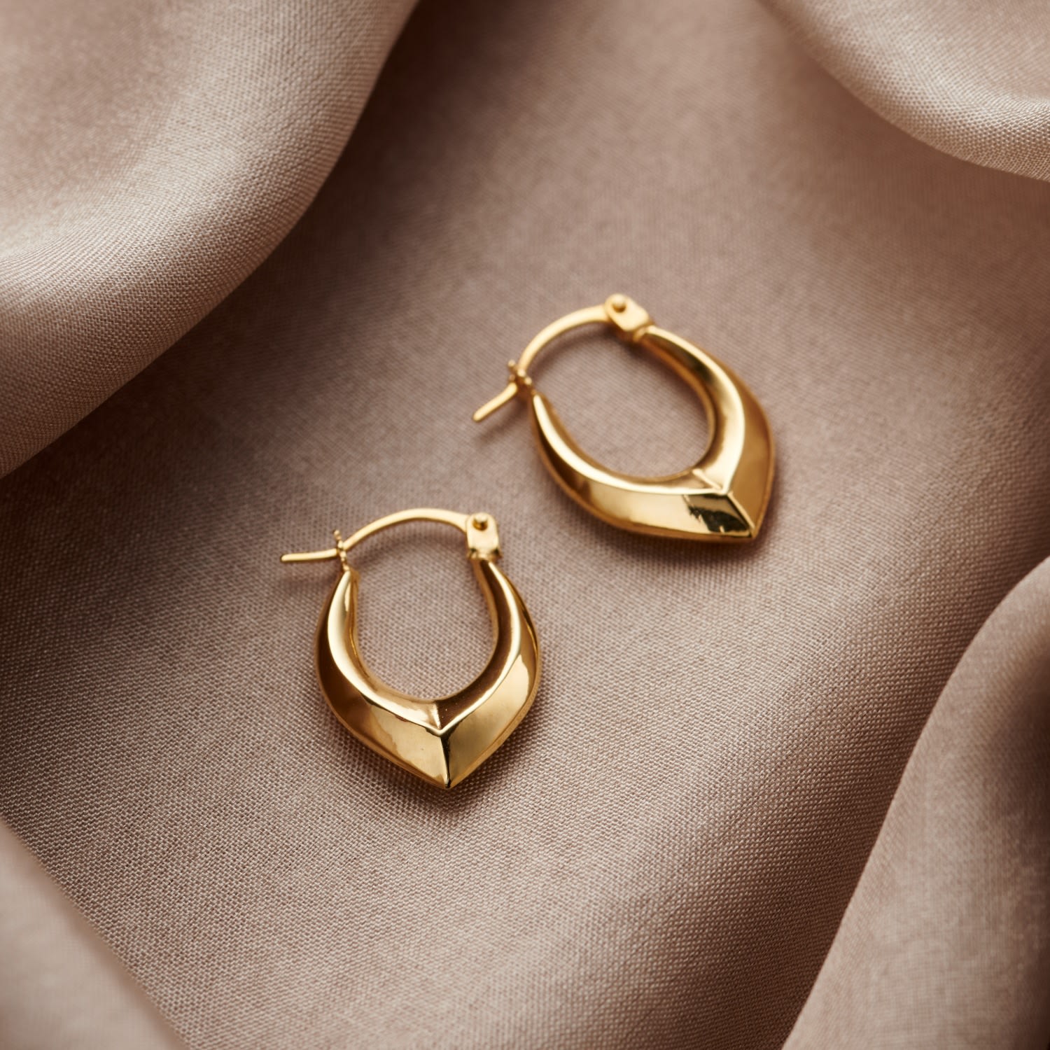 Pointed Gold Creole Earrings