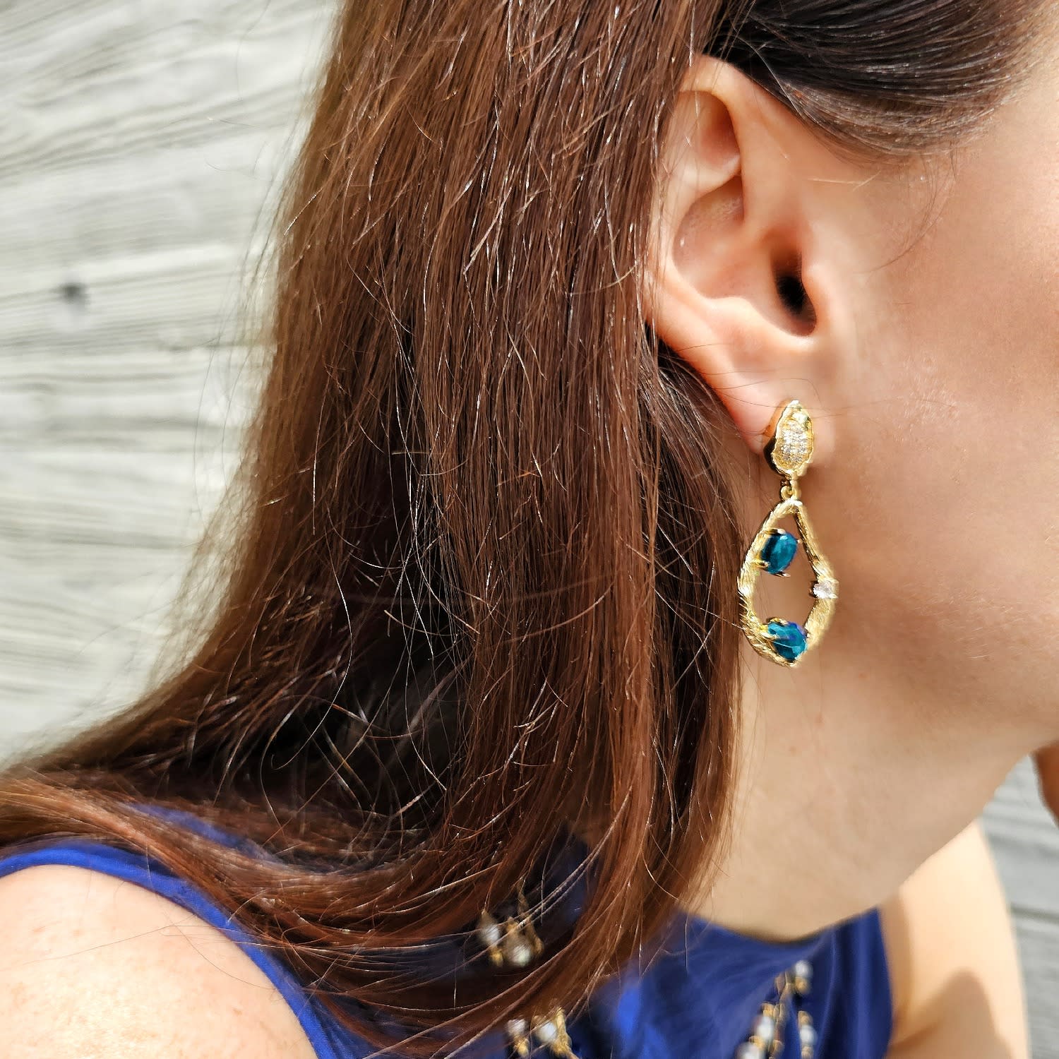 Apatite Adorned Statement Earrings