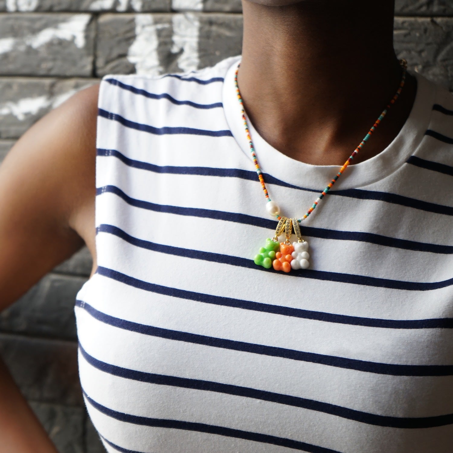 Apple Green Gummy Bear Charm Pendant