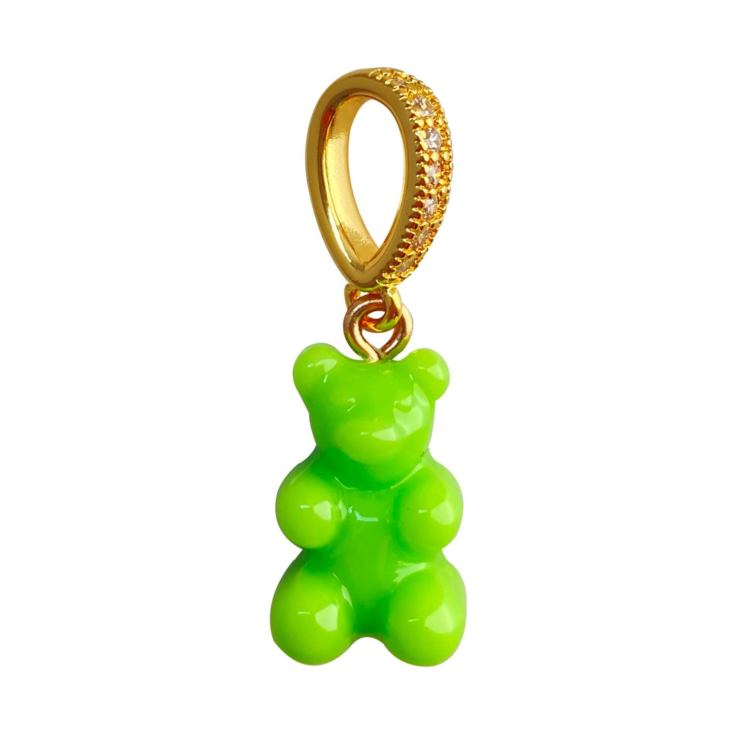 Apple Green Gummy Bear Charm Pendant