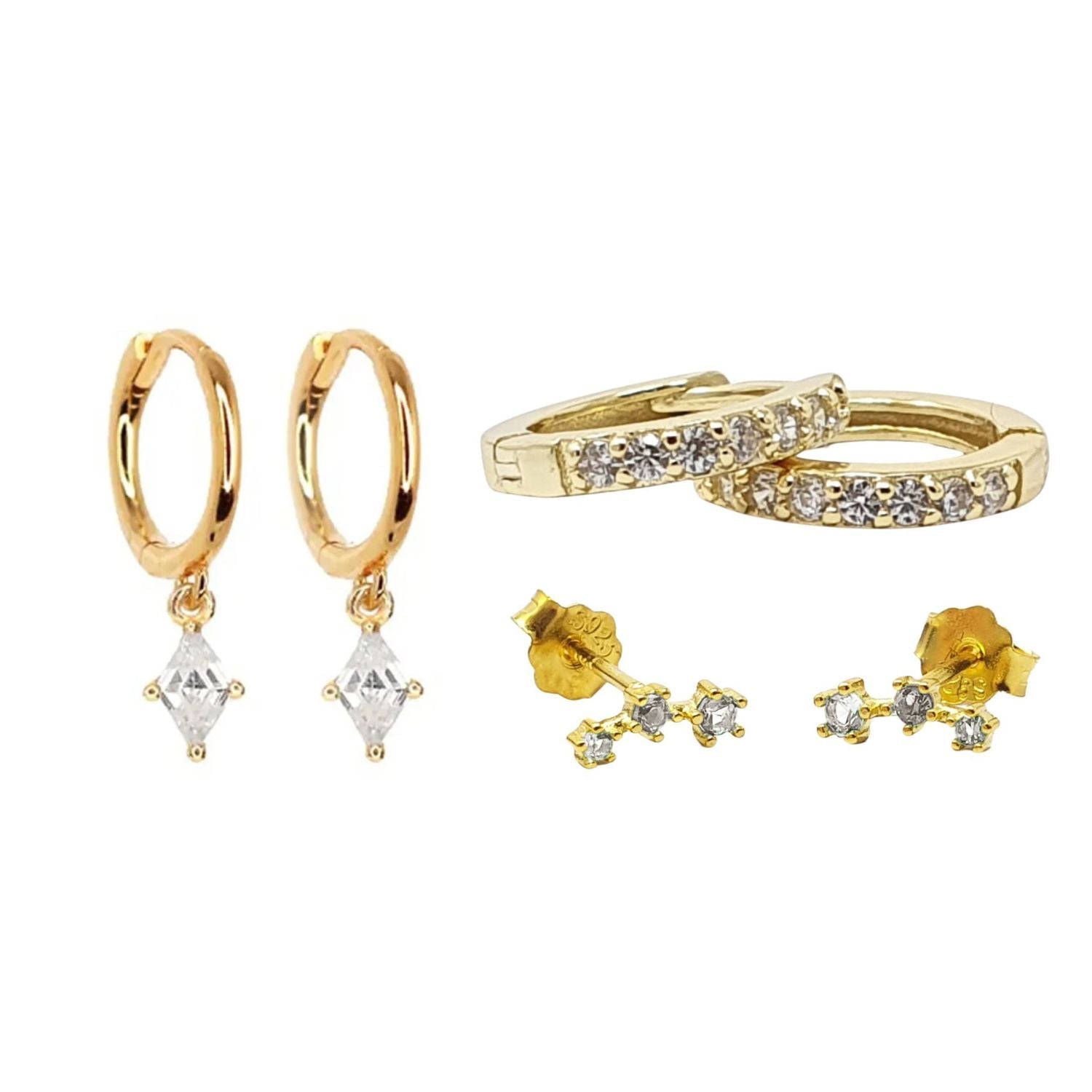 April Birthstone Diamond Earrings Gift Set For Her
