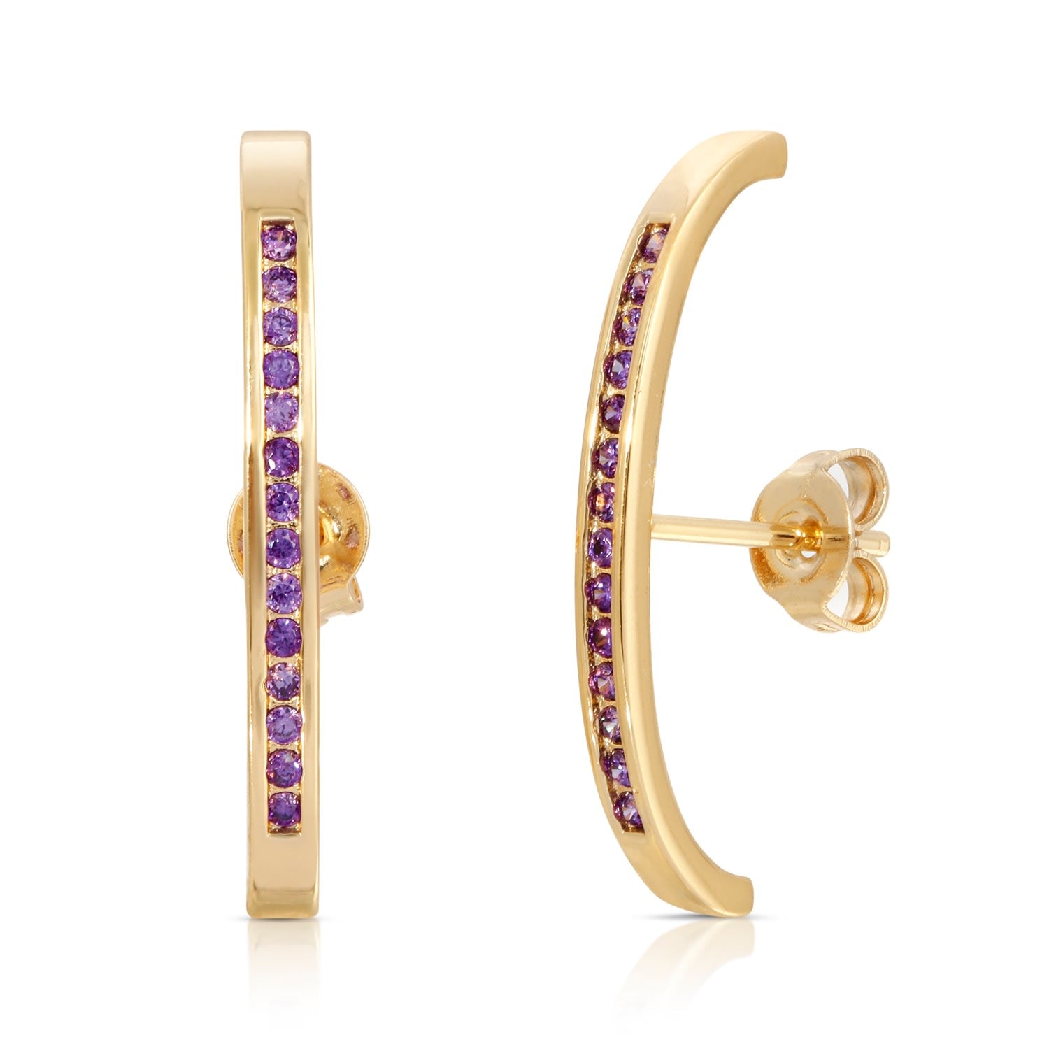 Pavé Suspension Hoops- Lavender