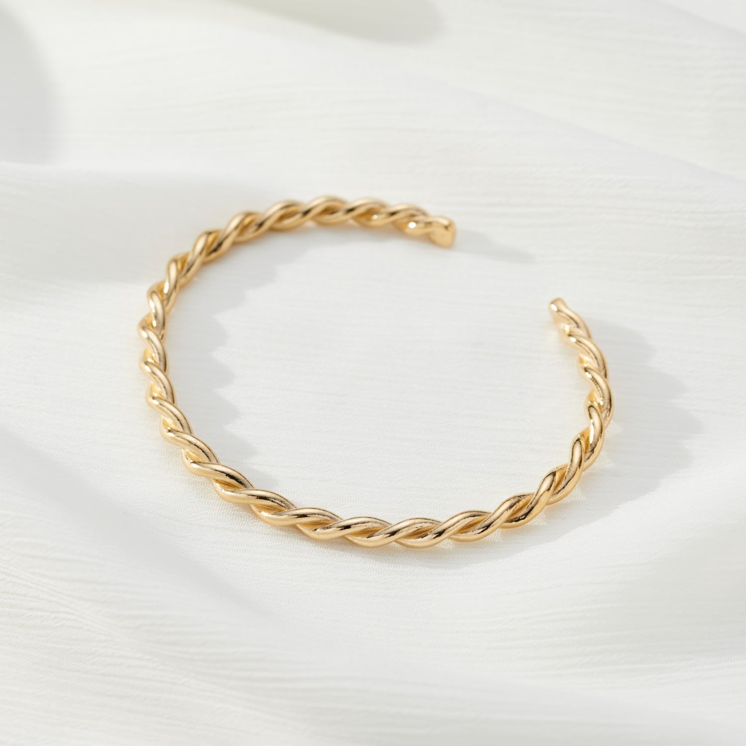 Yellow Gold Plated Twisted Cuff