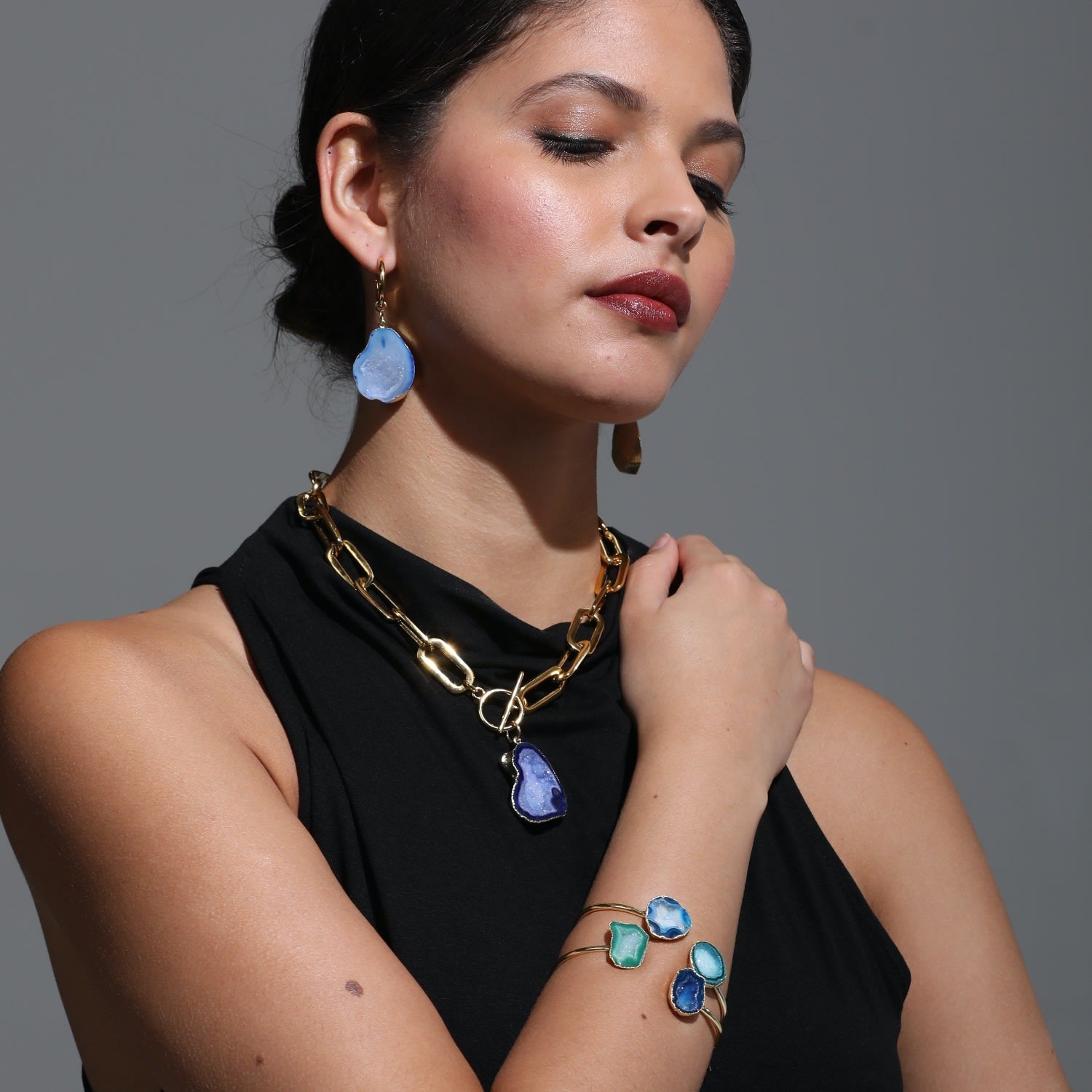 Aqua & Sea Green Adjustable Bangle