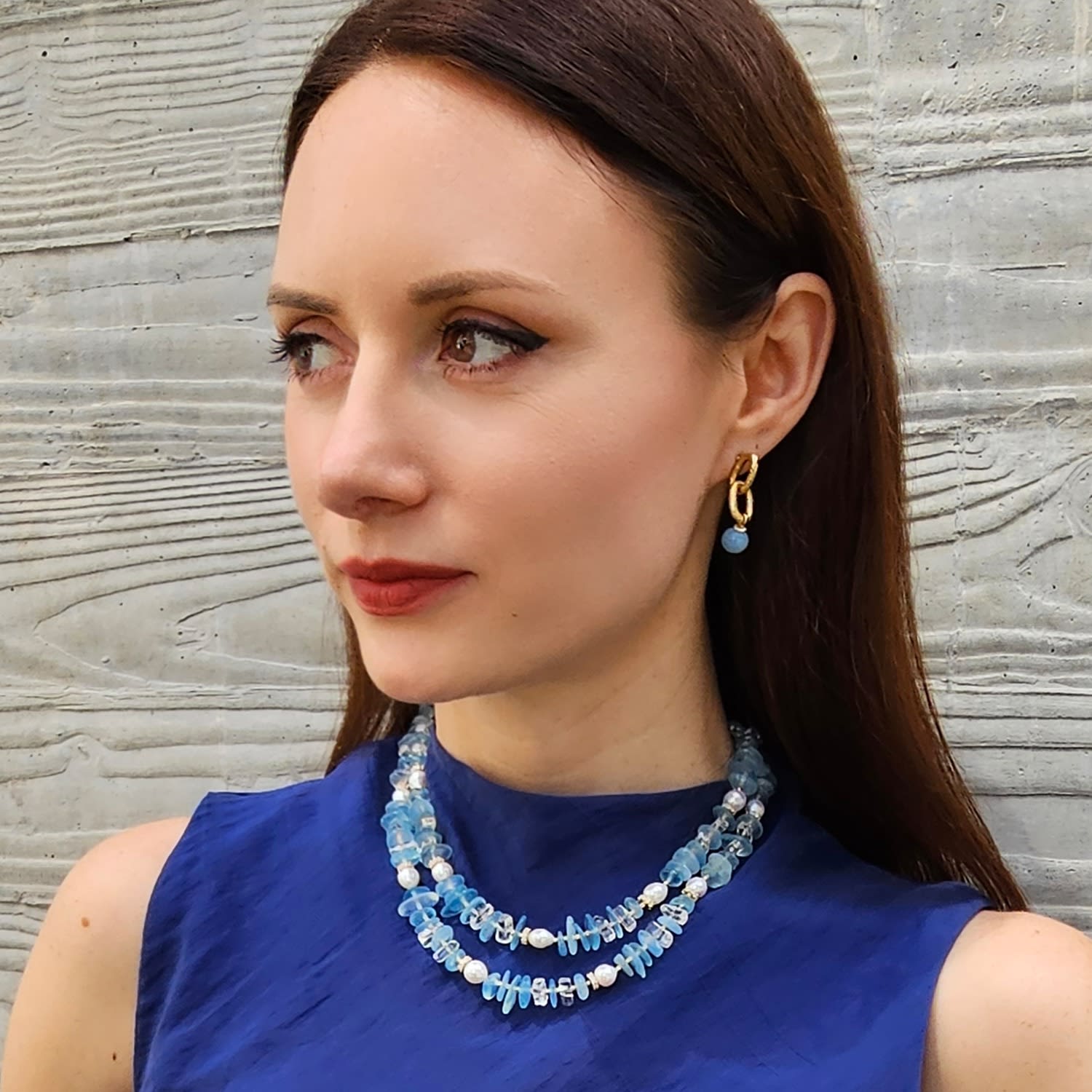 Aquamarine Dangle Lightweight Earrings