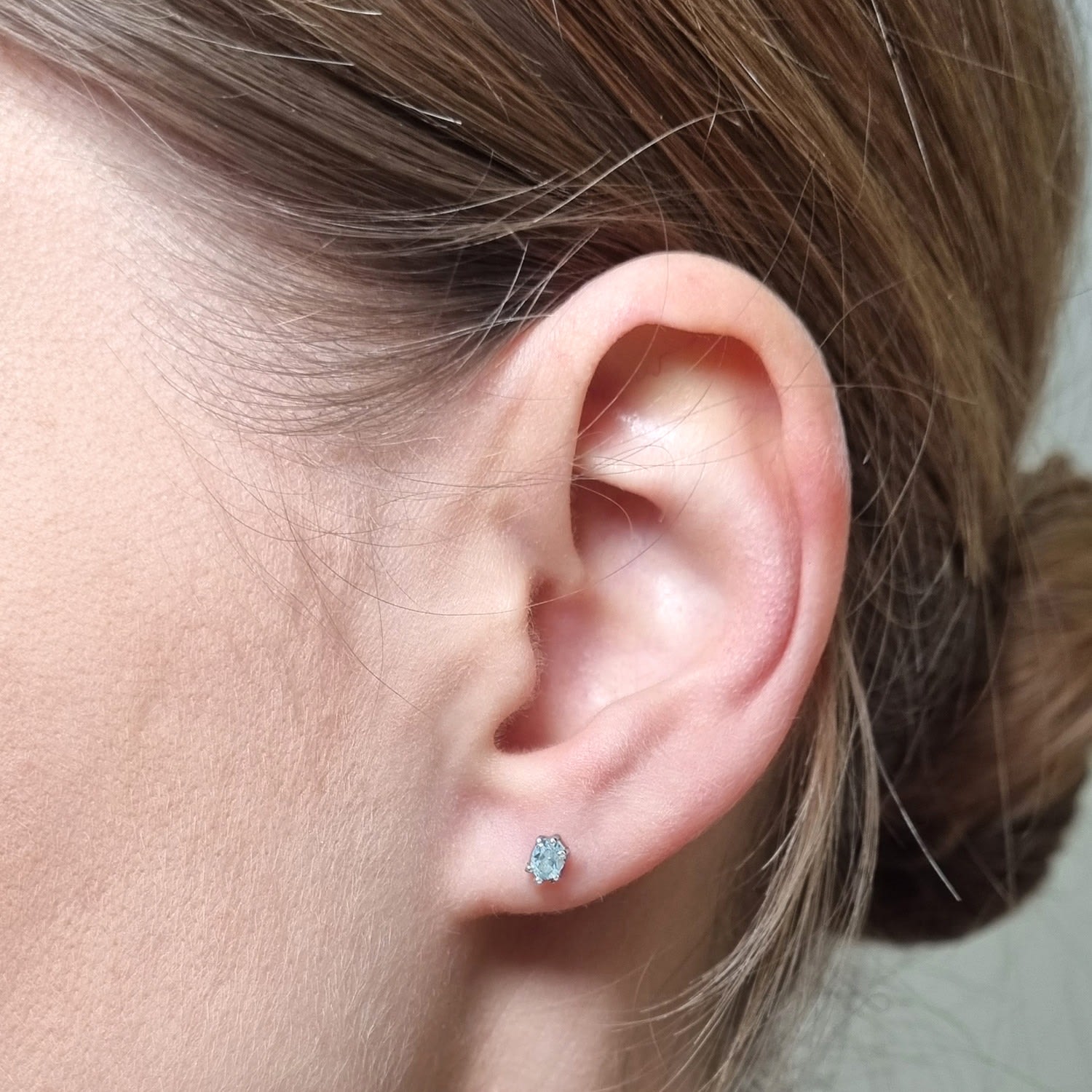 Aquamarine Earrings - Rose Gold
