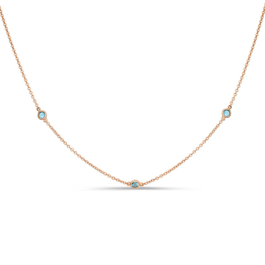 Aquamarine Station Necklace