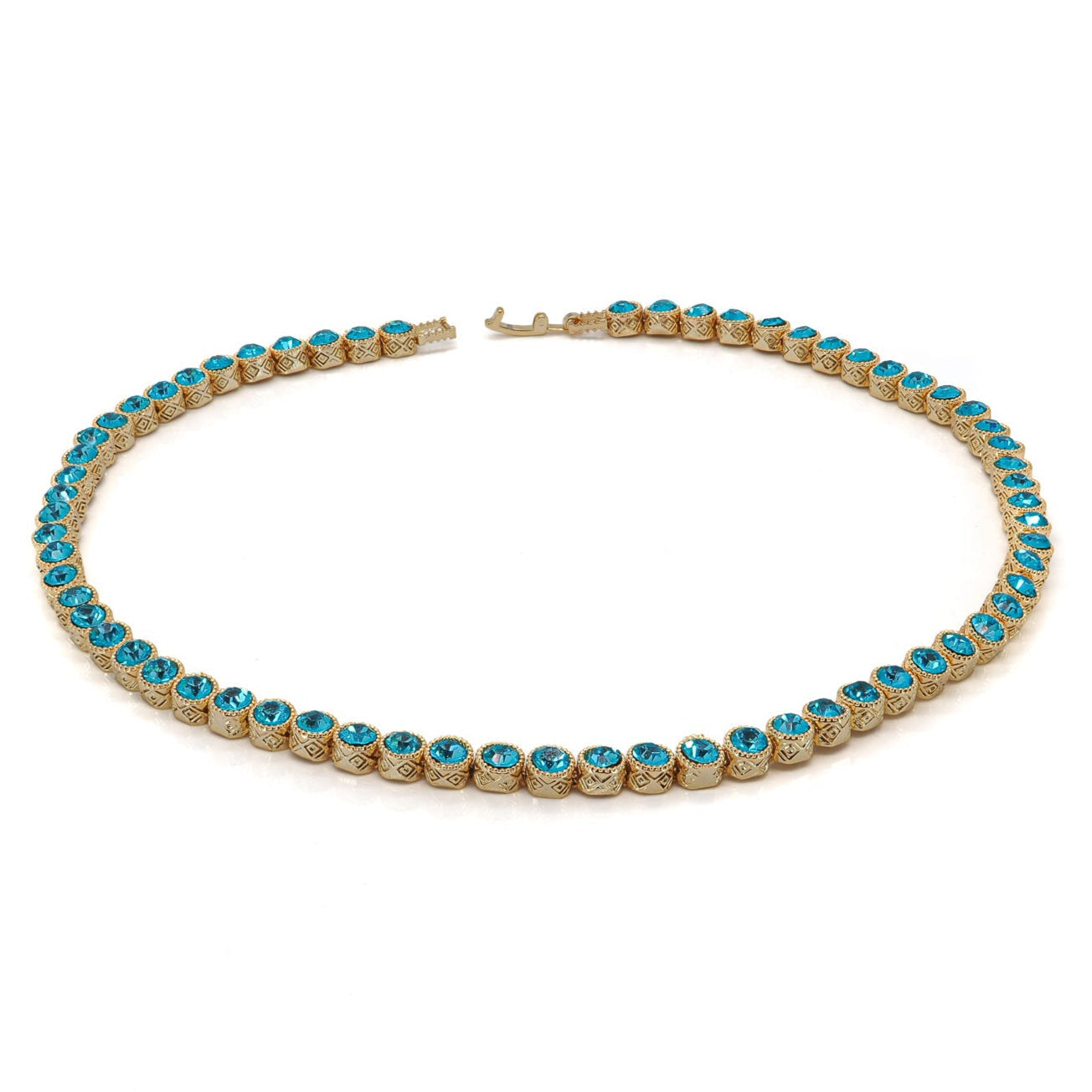 Aquamarine Tennis Mystic Necklace - Blue