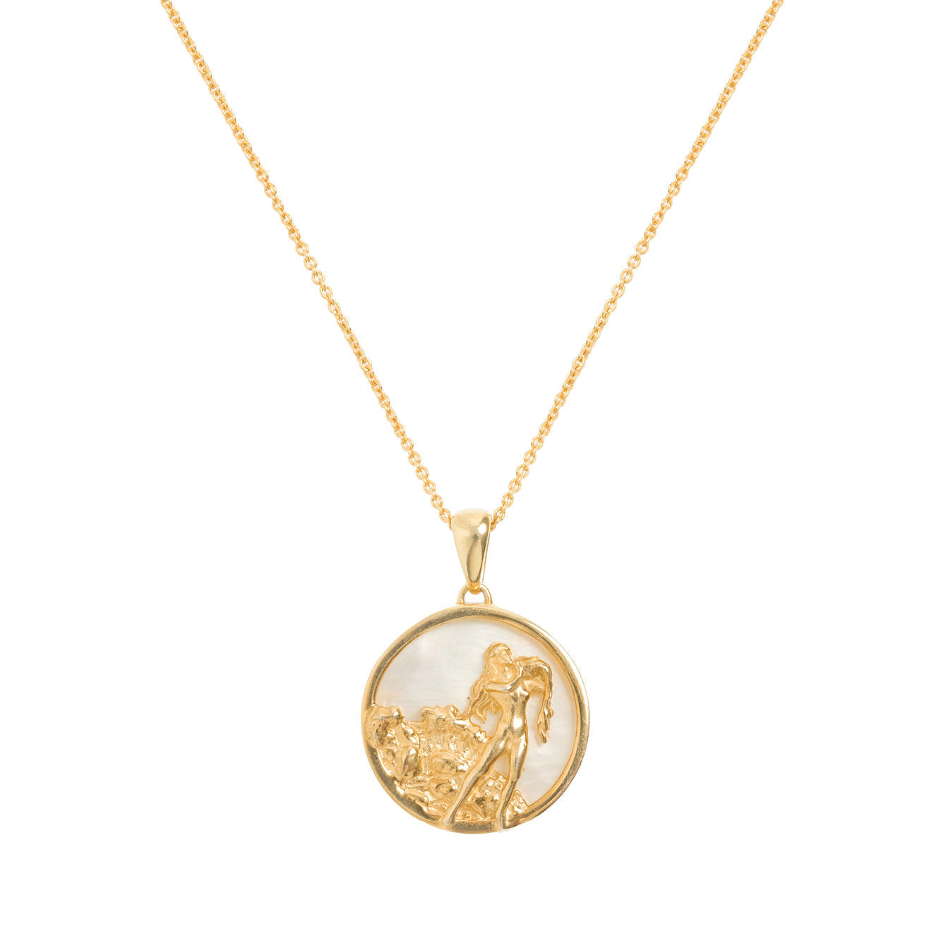 Aquarius, Gold Zodiac Necklace