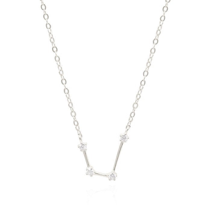 Aquarius Zodiac Constellation Necklace In Silver