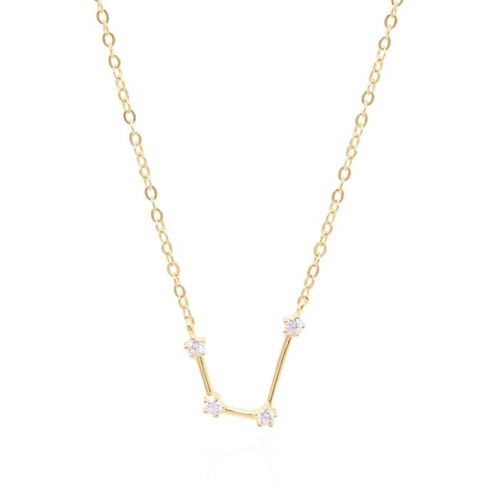 Aquarius Zodiac Constellation Necklace In Gold