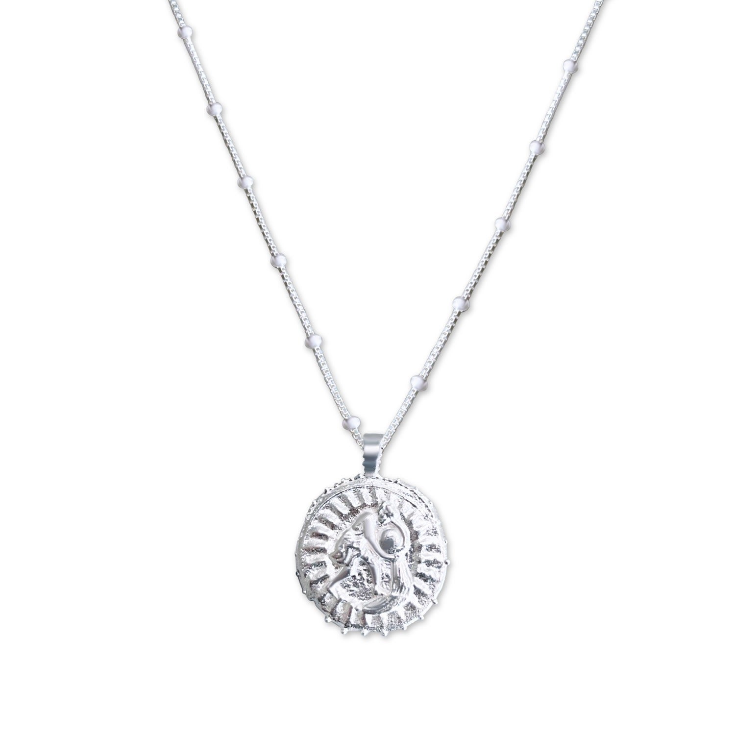 Aquarius Zodiac Manifesting Necklace *Double Sided* - Sterling Silver