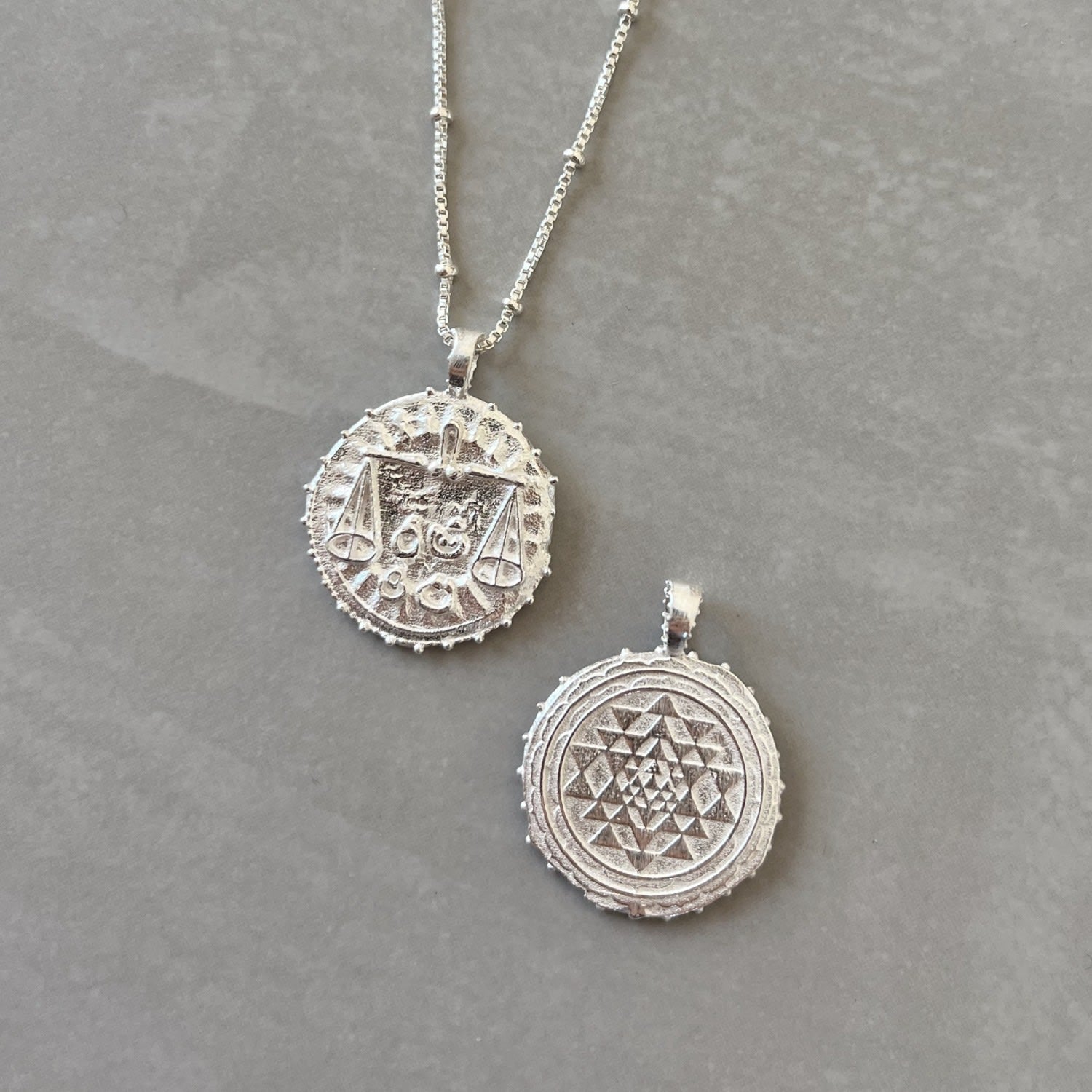 Aquarius Zodiac Manifesting Necklace *Double Sided* - Sterling Silver