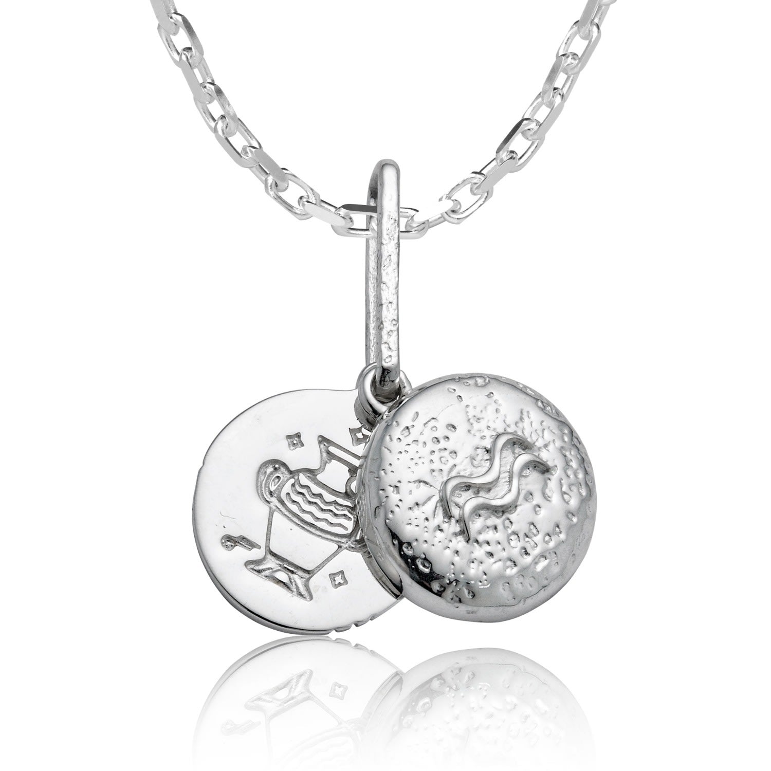 Aquarius - Zodiac Necklace In Sterling Silver