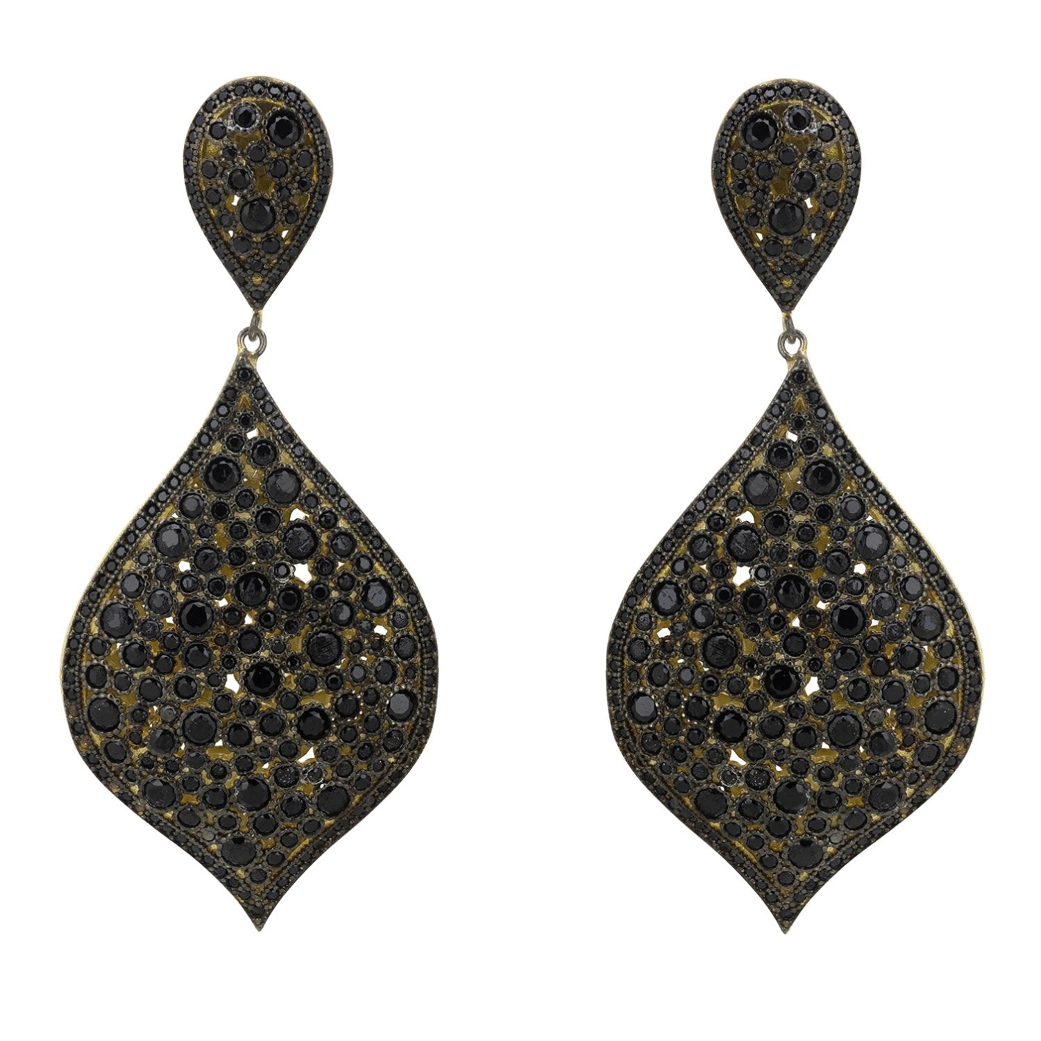 Arabian Nights Clip On Drop Earrings Rosegold Black