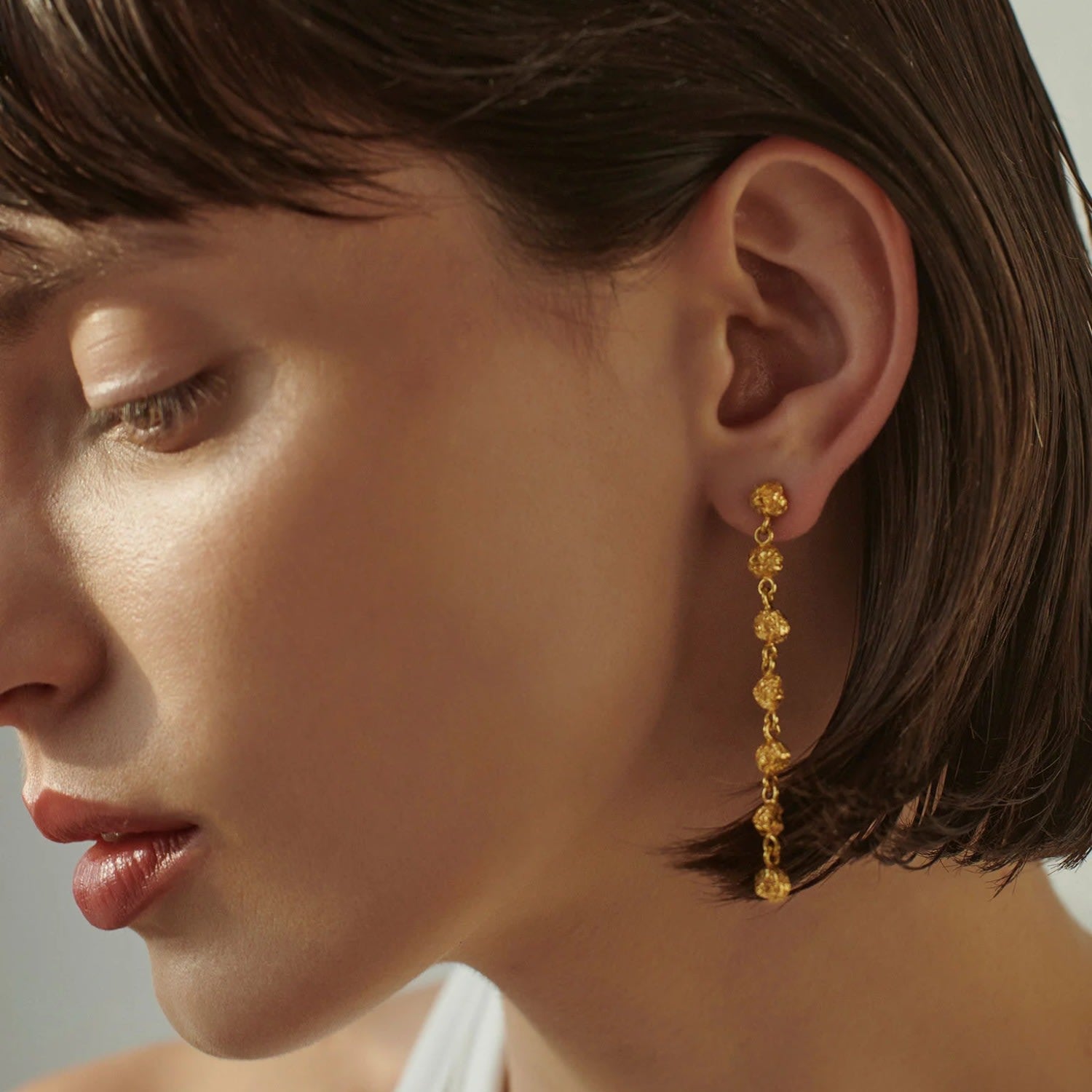 Archaic Long Earrings Gold