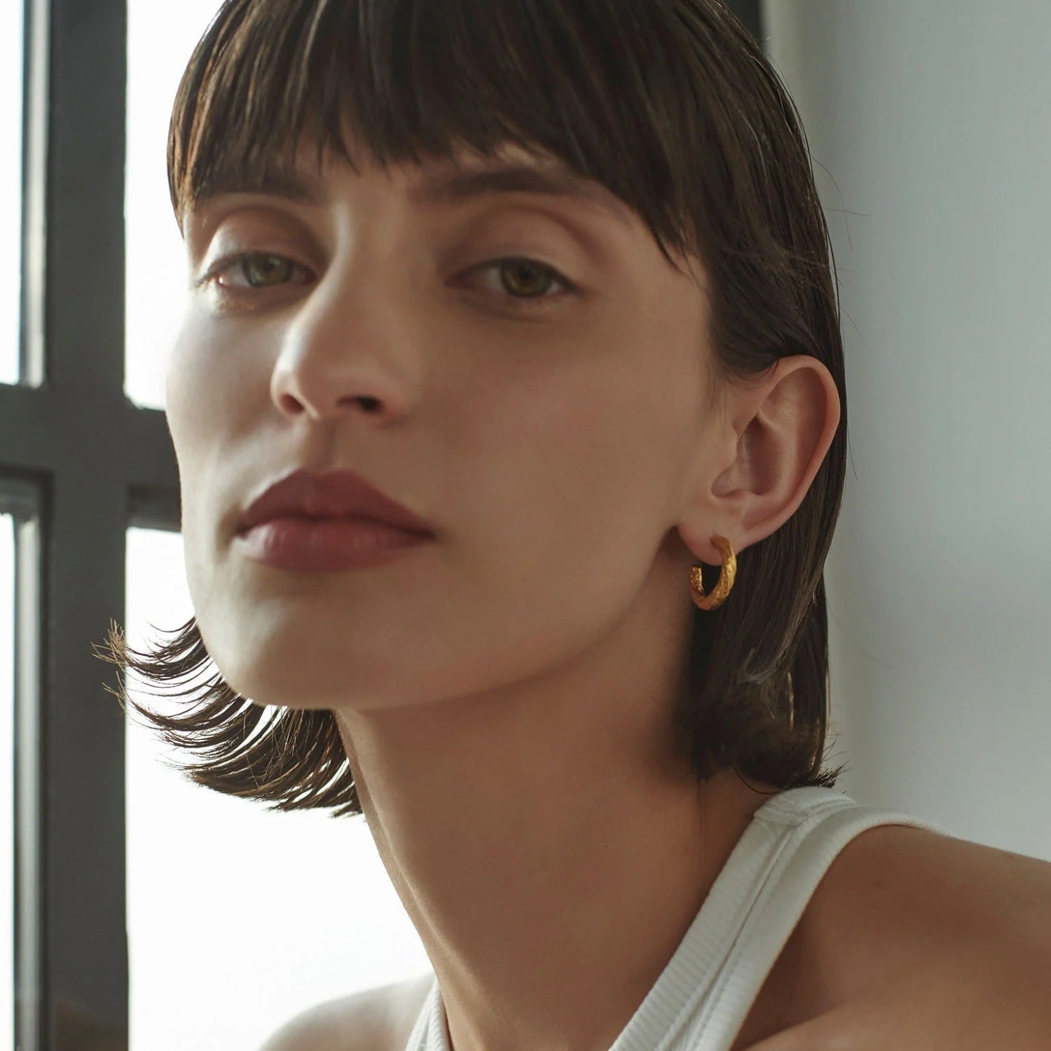 Archaic Small Hoop Earrings Gold