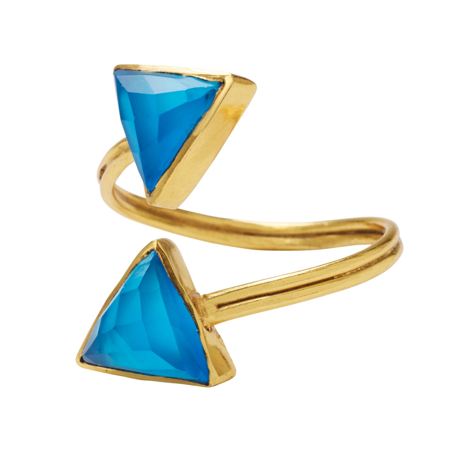 Blue Ebien Gemstone Gold Adjustable Ring