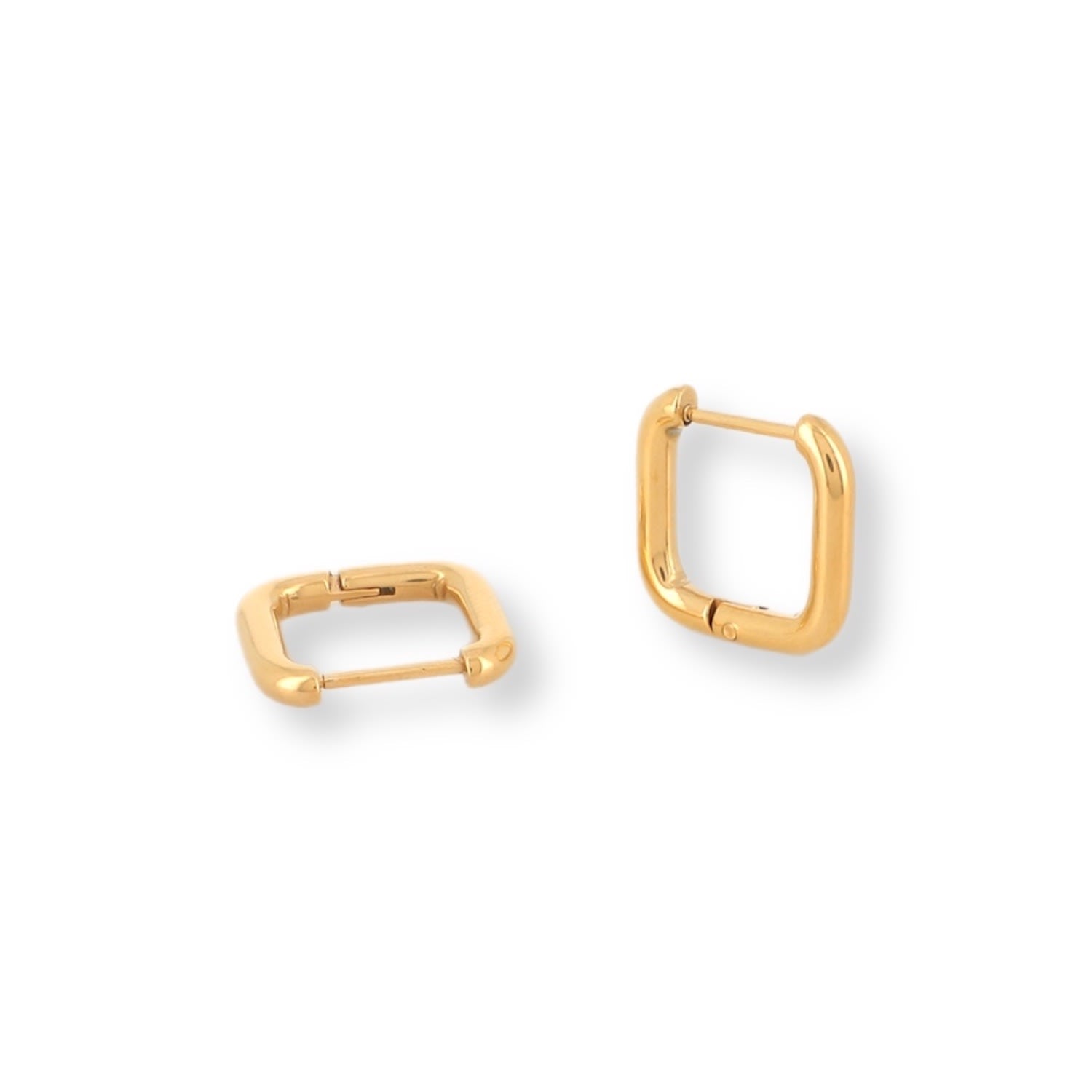 Aria Square Hoops Tarnish Free Gold