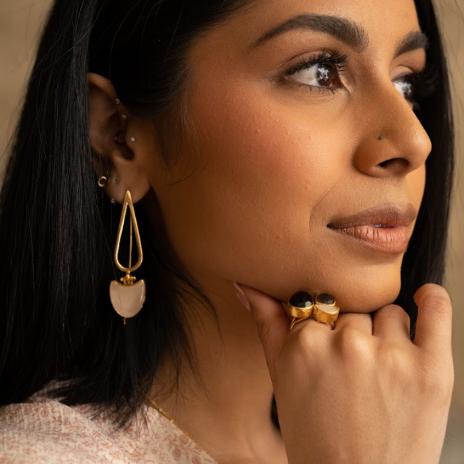 Arianna Earrings - White Quartz