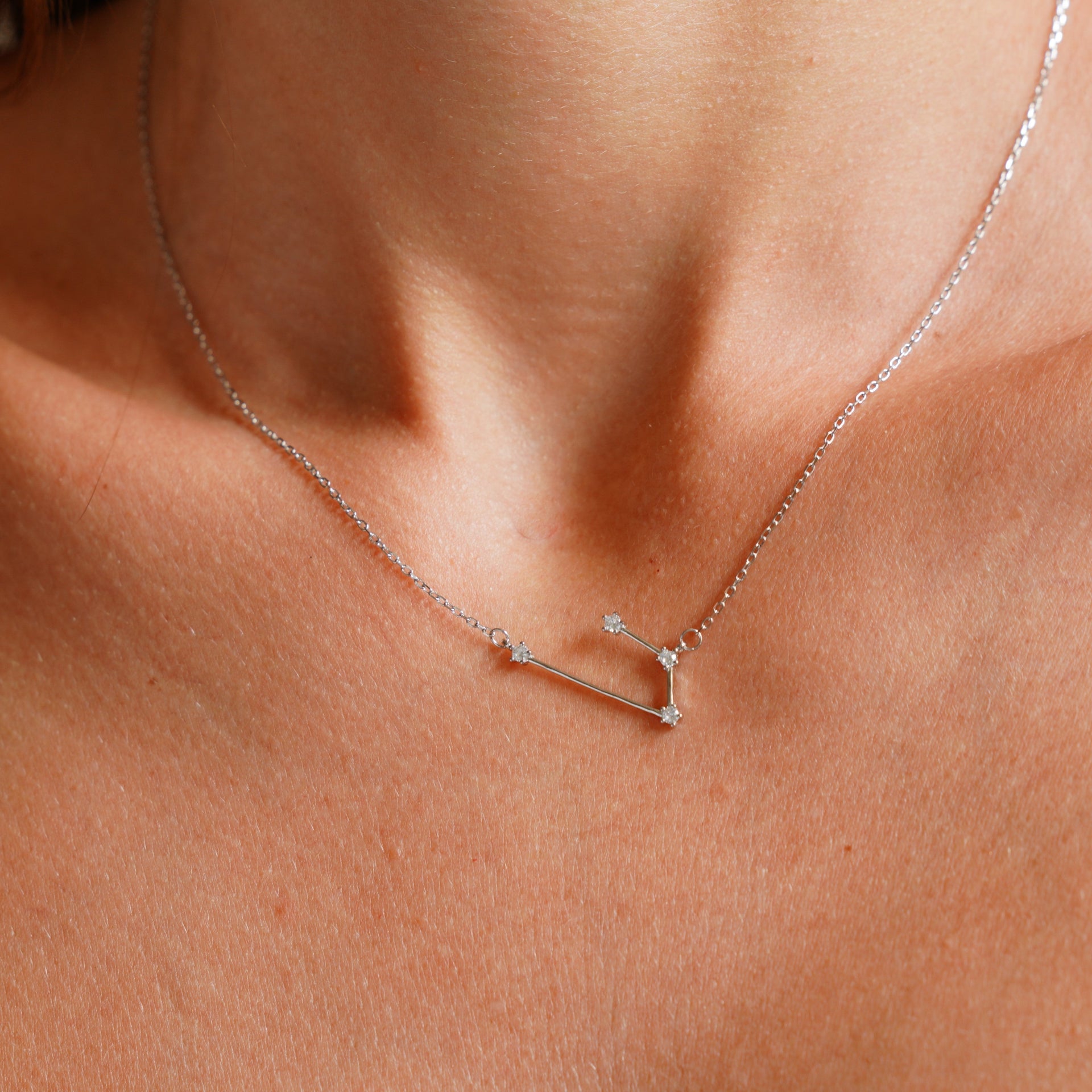 Aries Zodiac Constellation Necklace In Silver
