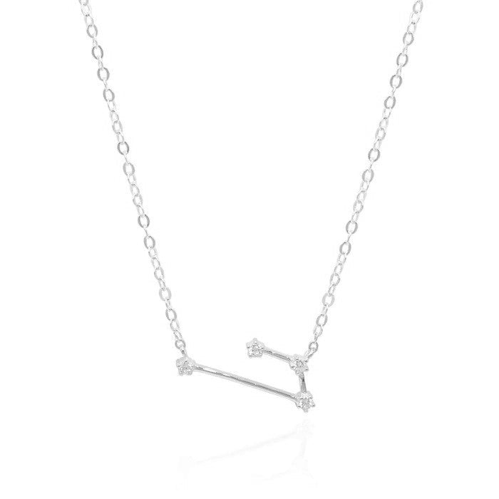 Aries Zodiac Constellation Necklace In Silver