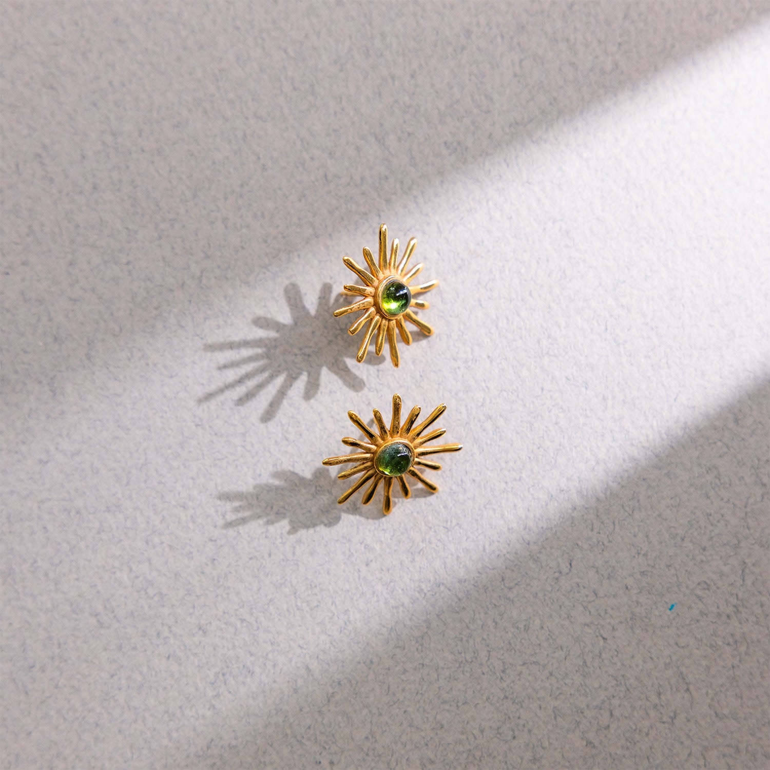 Arka Green Tourmaline Stud Earrings