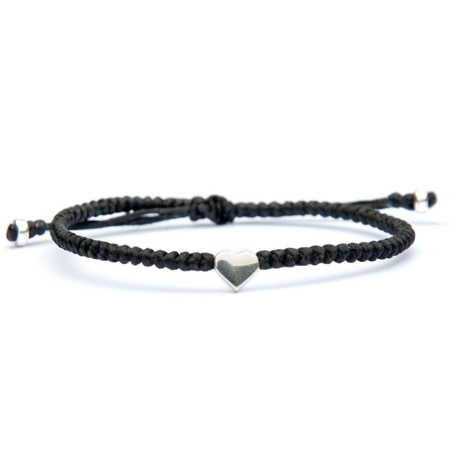 Tiny Silver Heart Bracelet For Women Valentino - Black