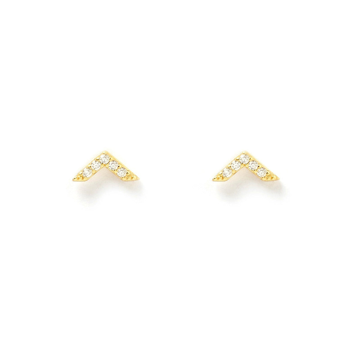 Arrow Gold And Zircon Stud Earrings