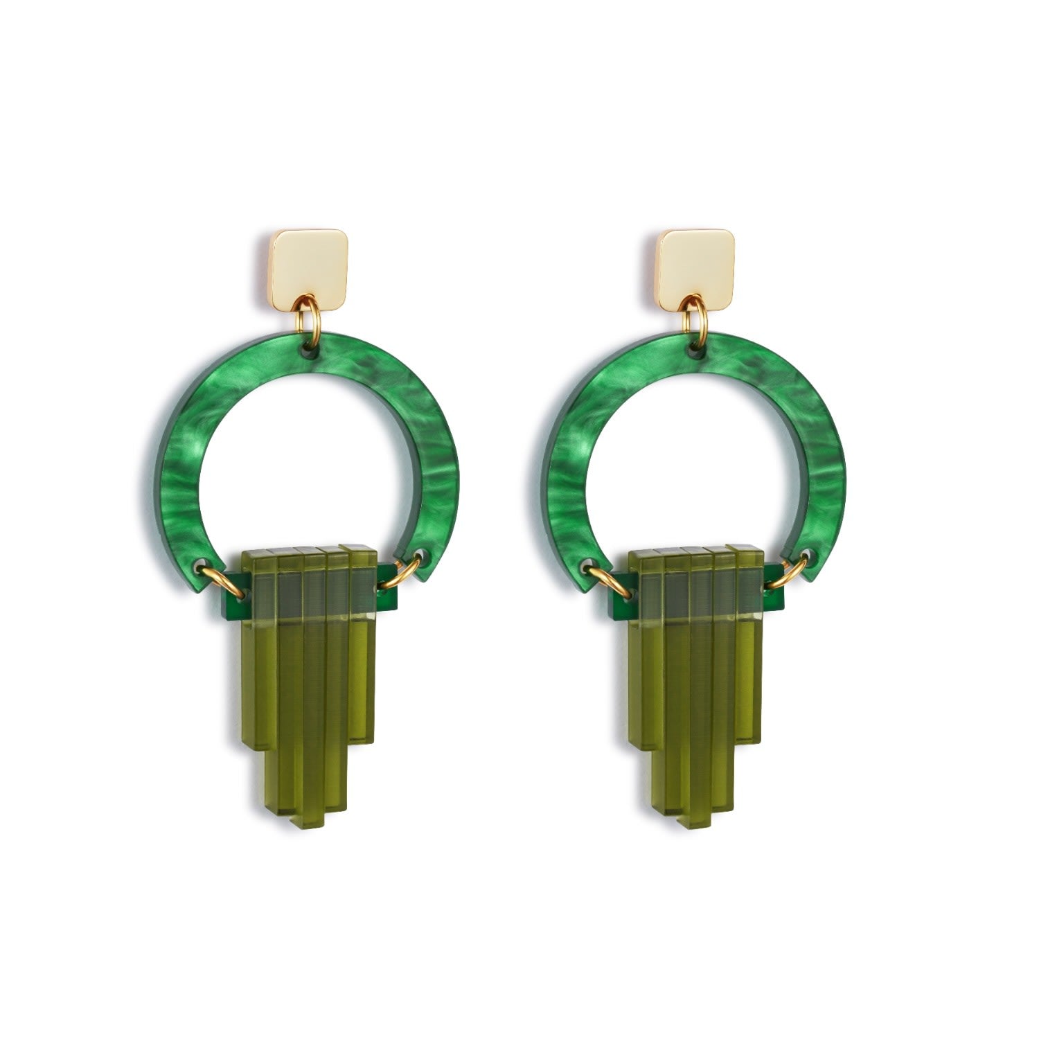 Art Deco Chandeliers- Grass Green