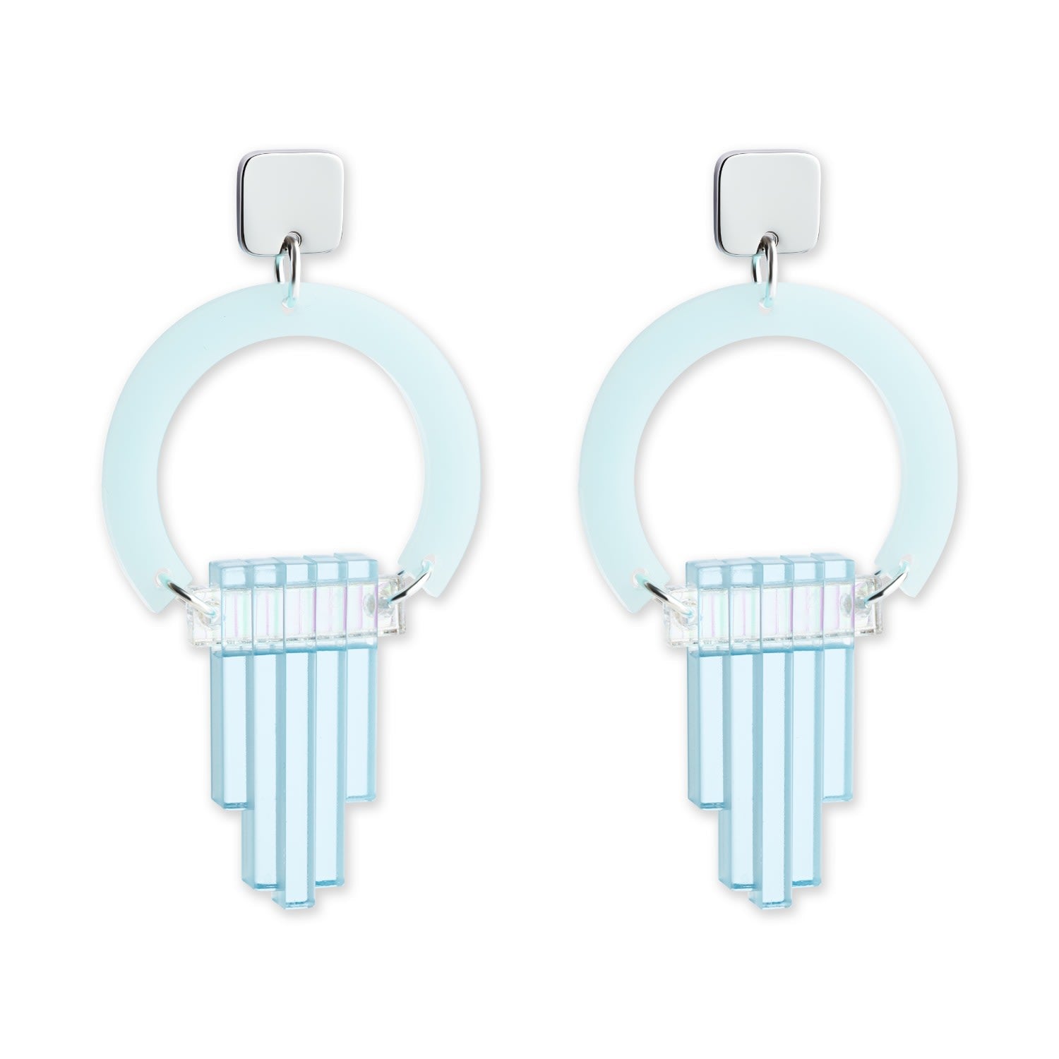 Art Deco Chandeliers - Island Blue & Arctic Blue